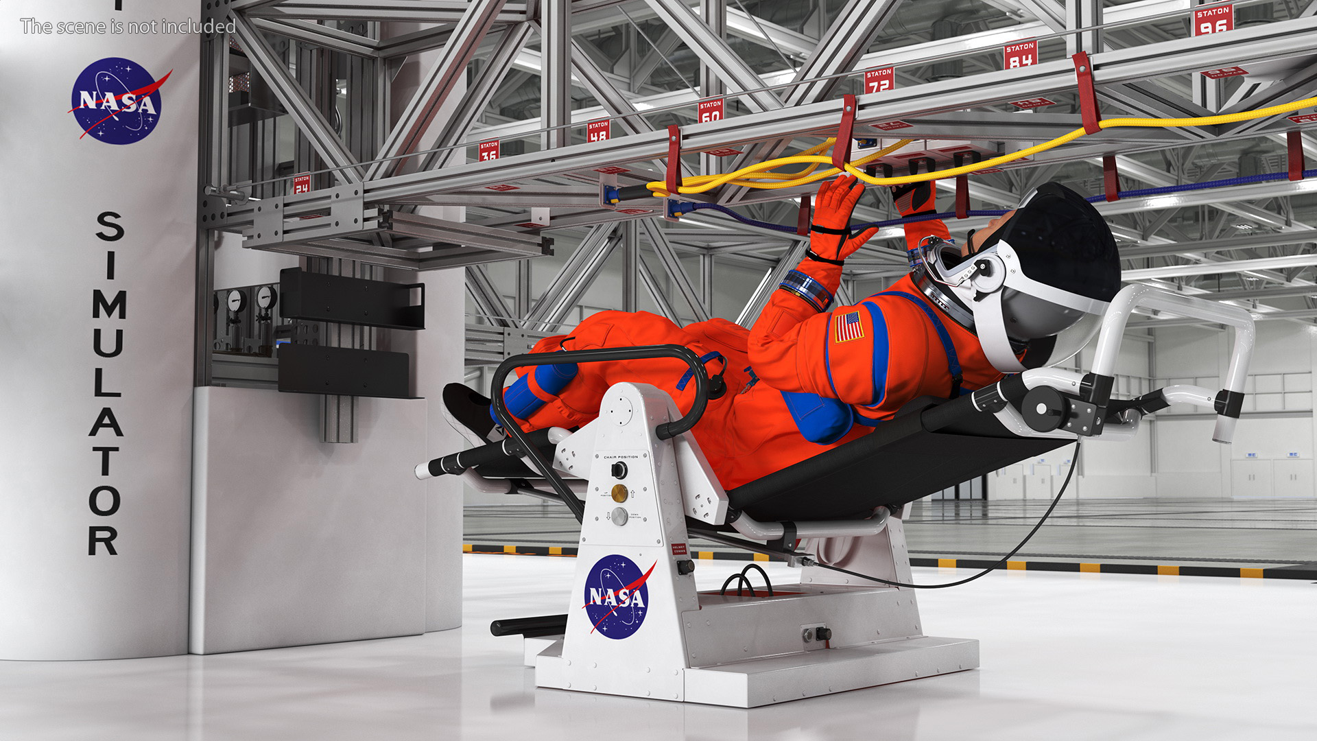 3D NASA Astronauts Train in the Microgravity Simulator