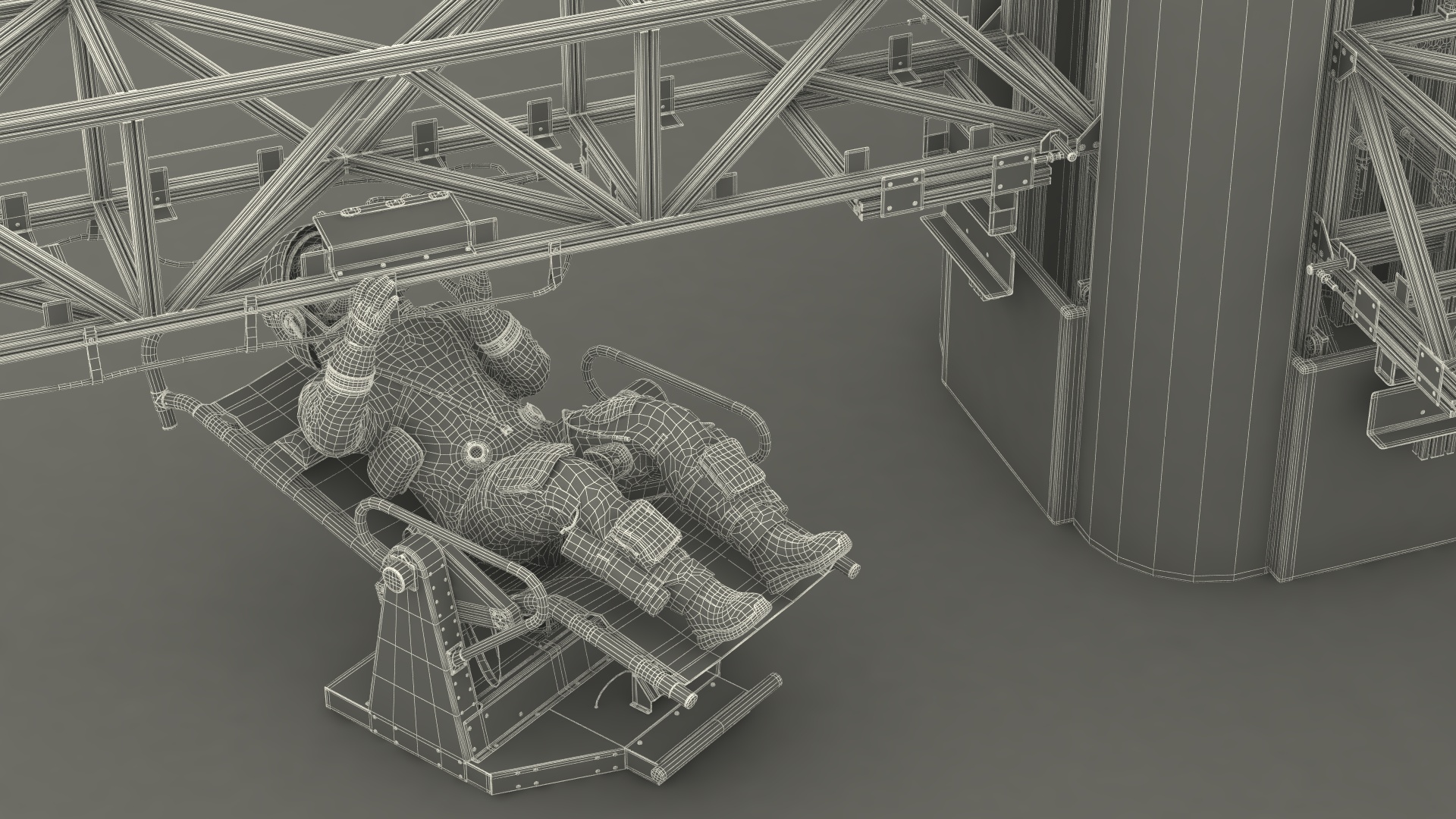 3D NASA Astronauts Train in the Microgravity Simulator