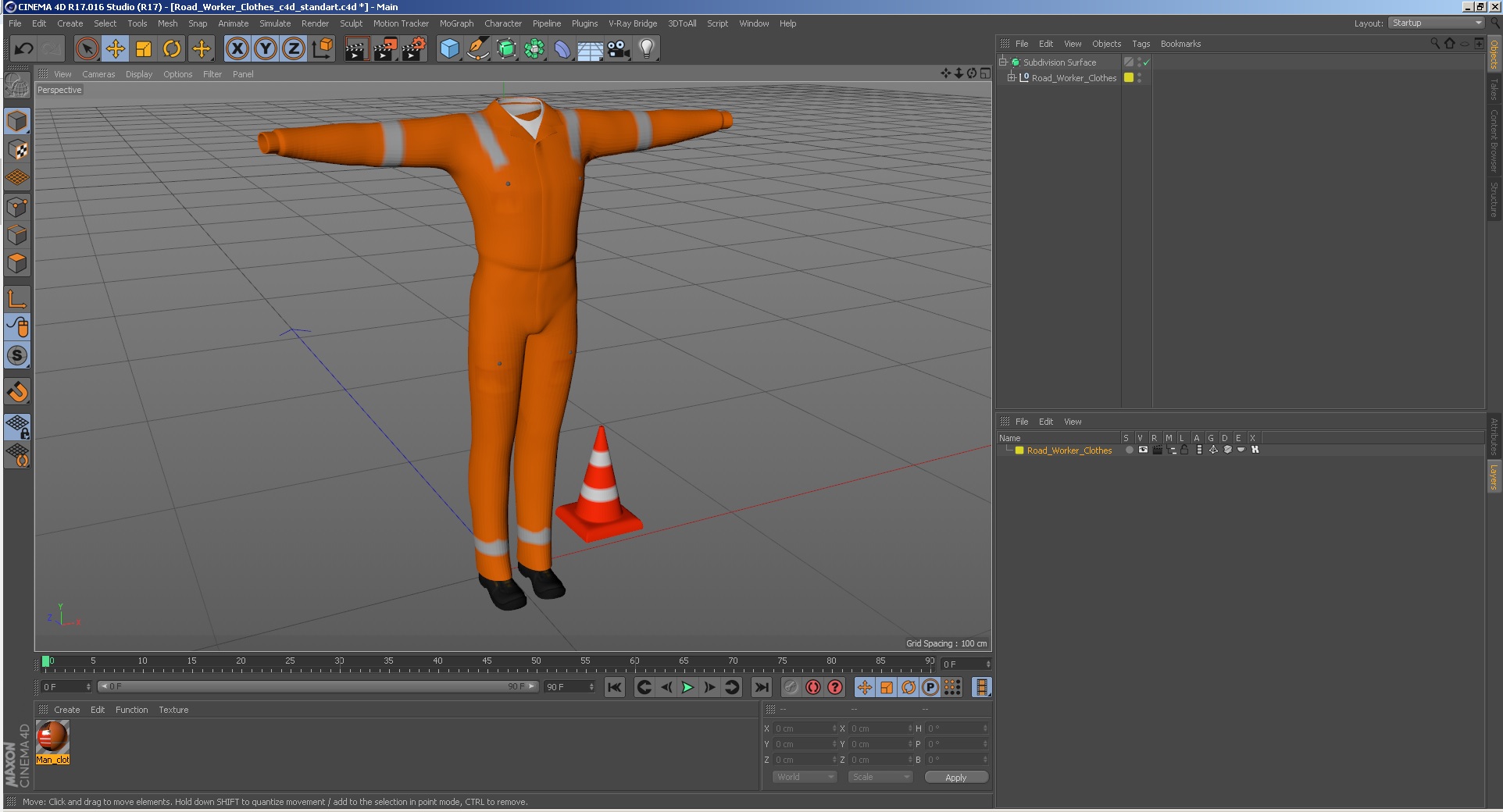 Road Worker Clothes 3D model
