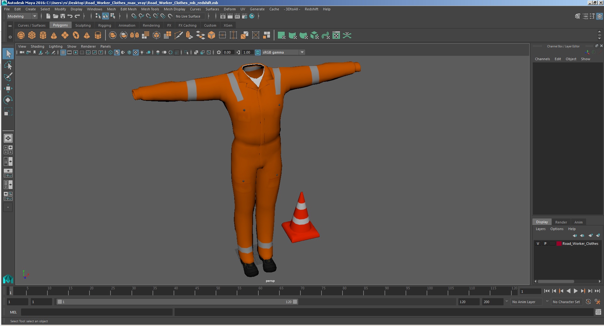Road Worker Clothes 3D model