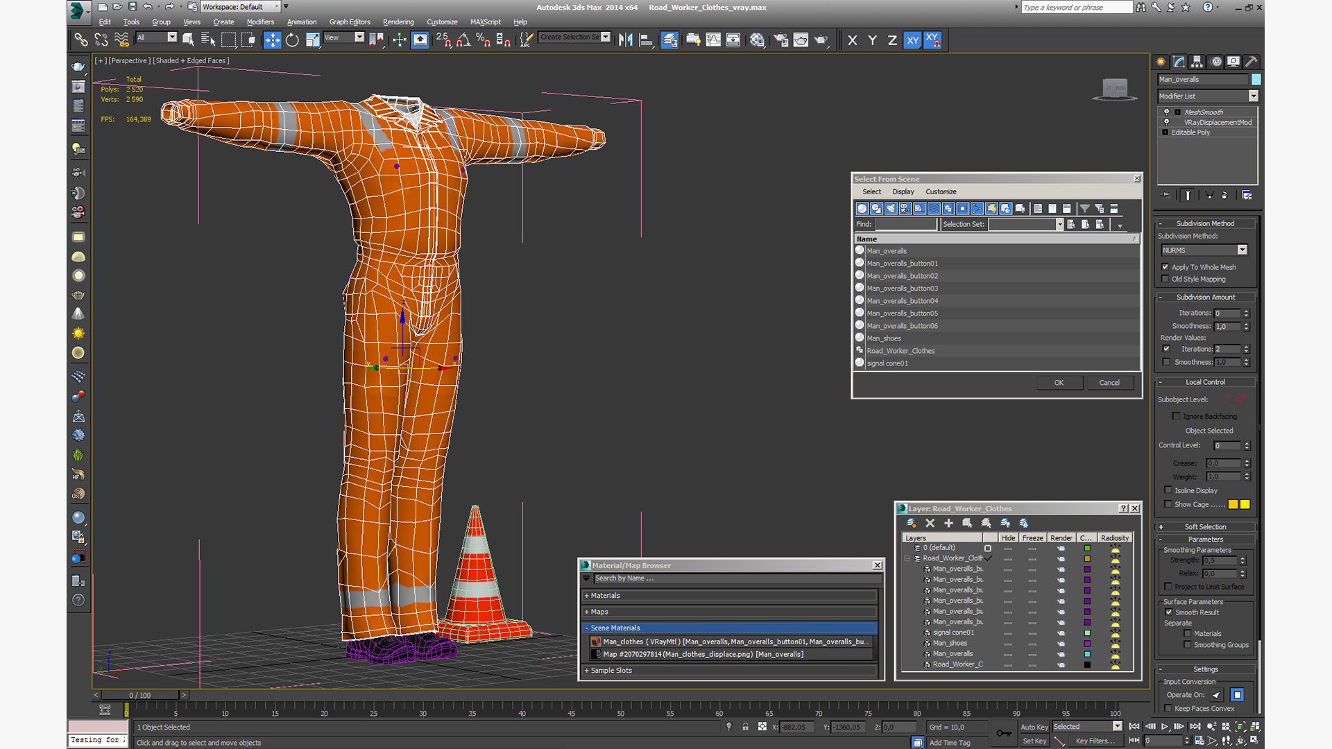 Road Worker Clothes 3D model