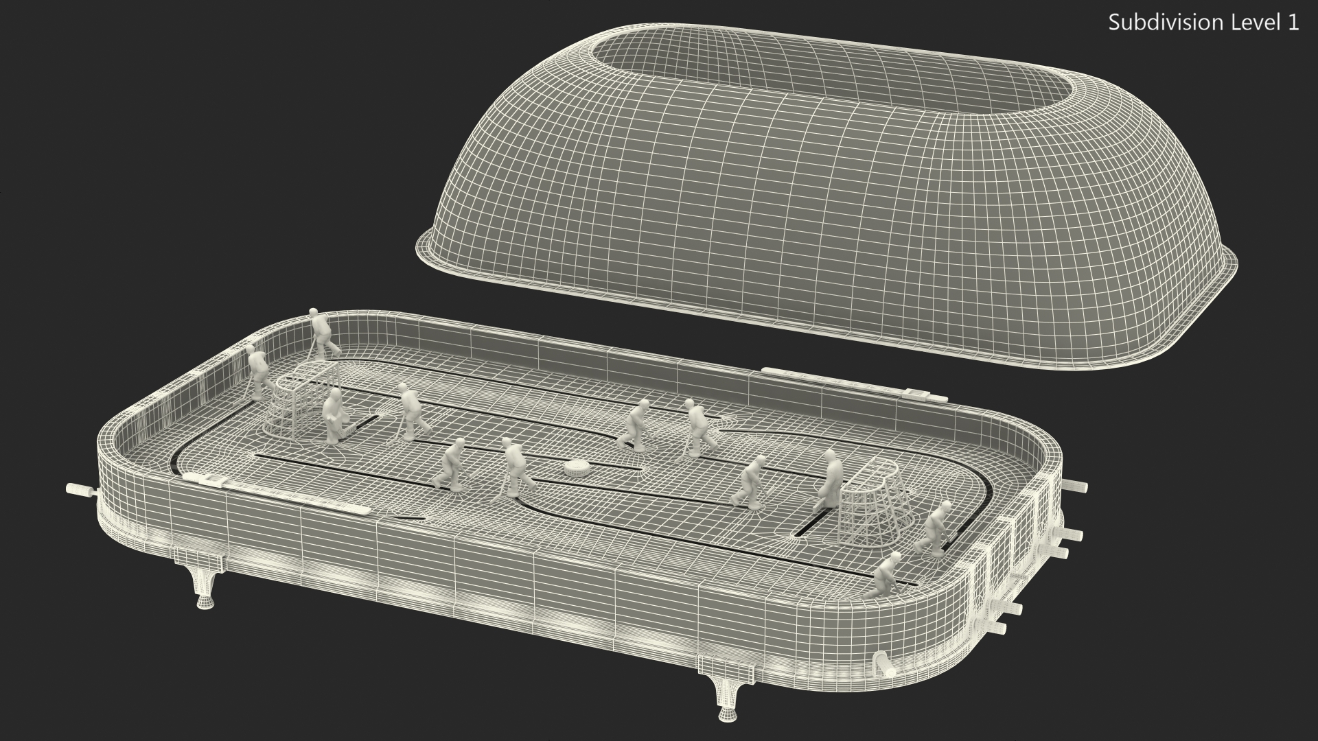 Table Hockey with Dome Rigged 3D model