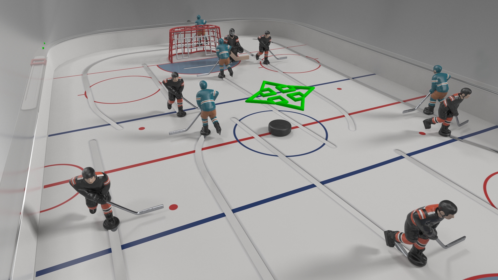 Table Hockey with Dome Rigged 3D model