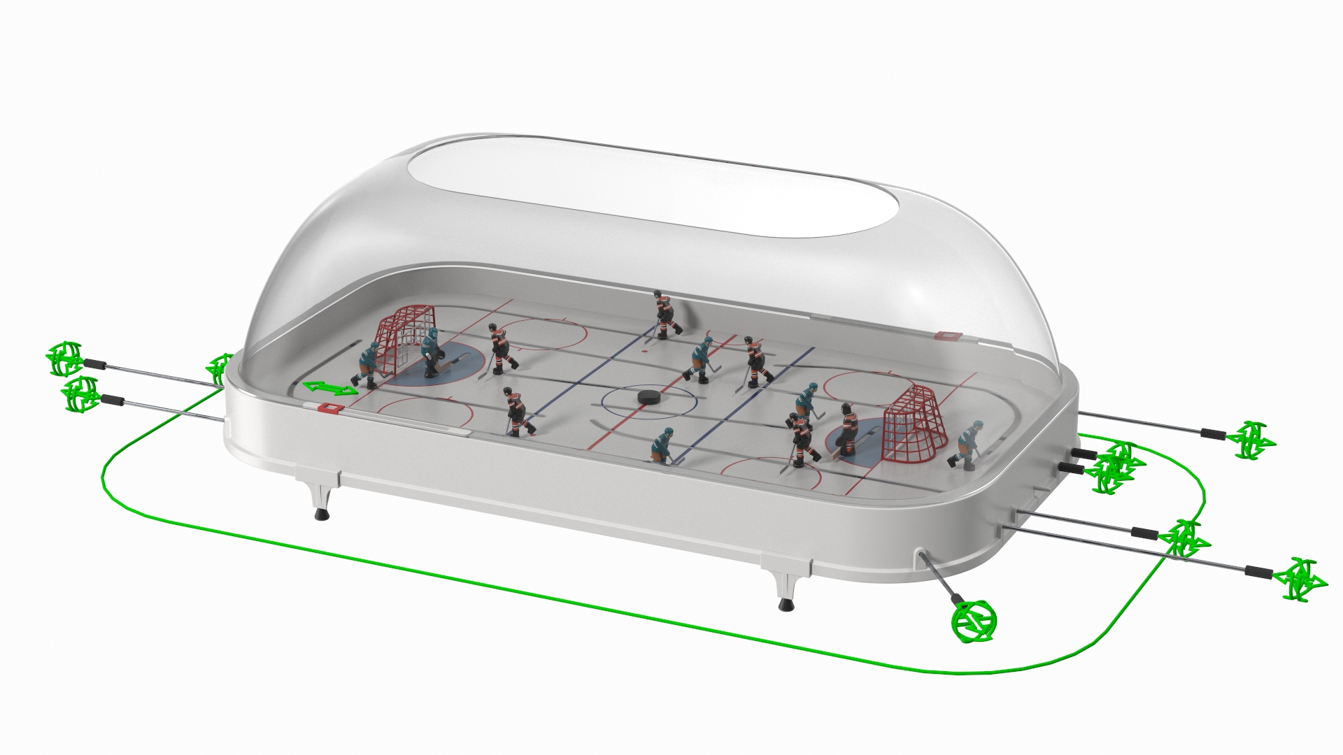 Table Hockey with Dome Rigged 3D model