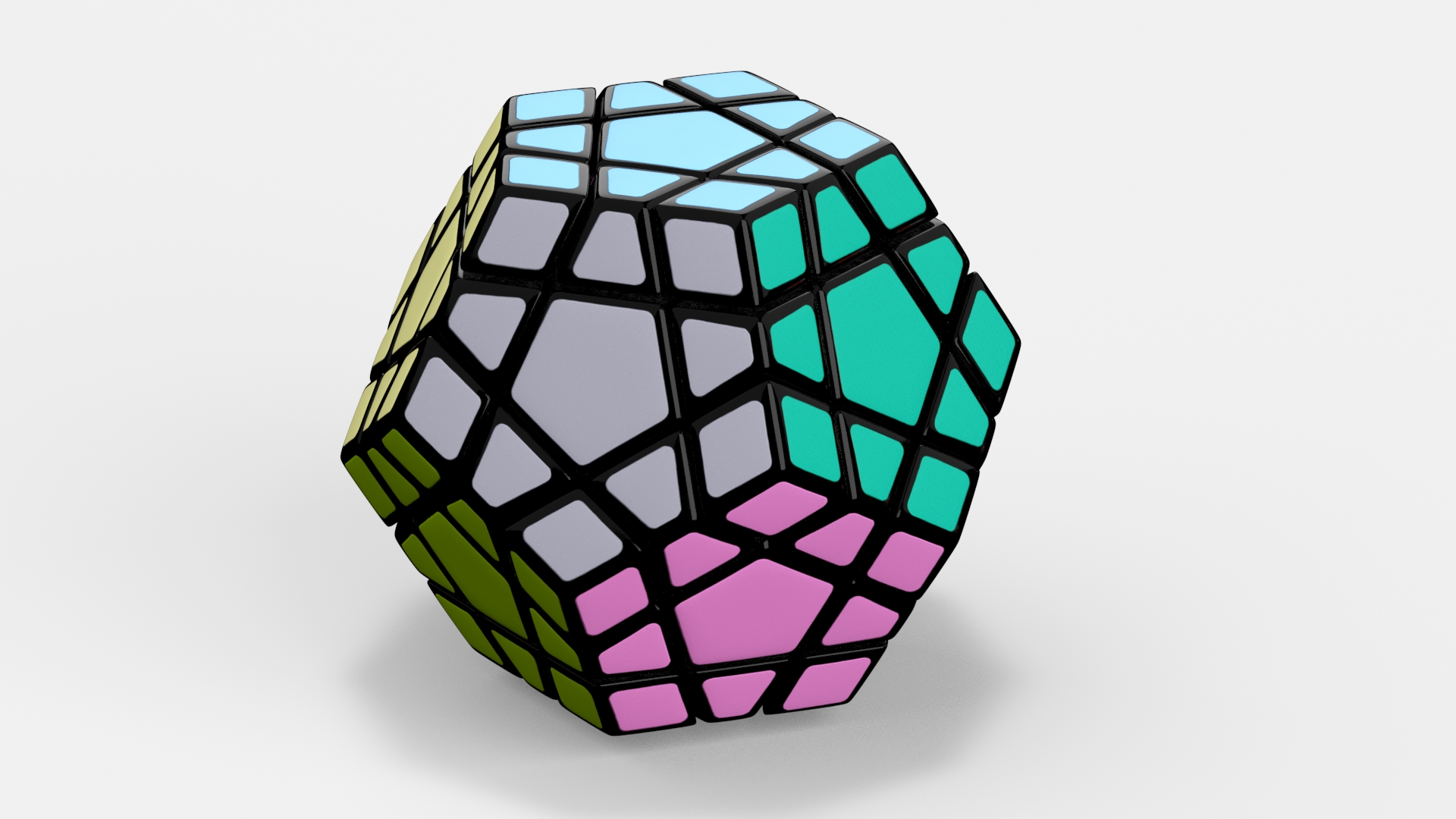3D Rubiks Megaminx Toy Solved