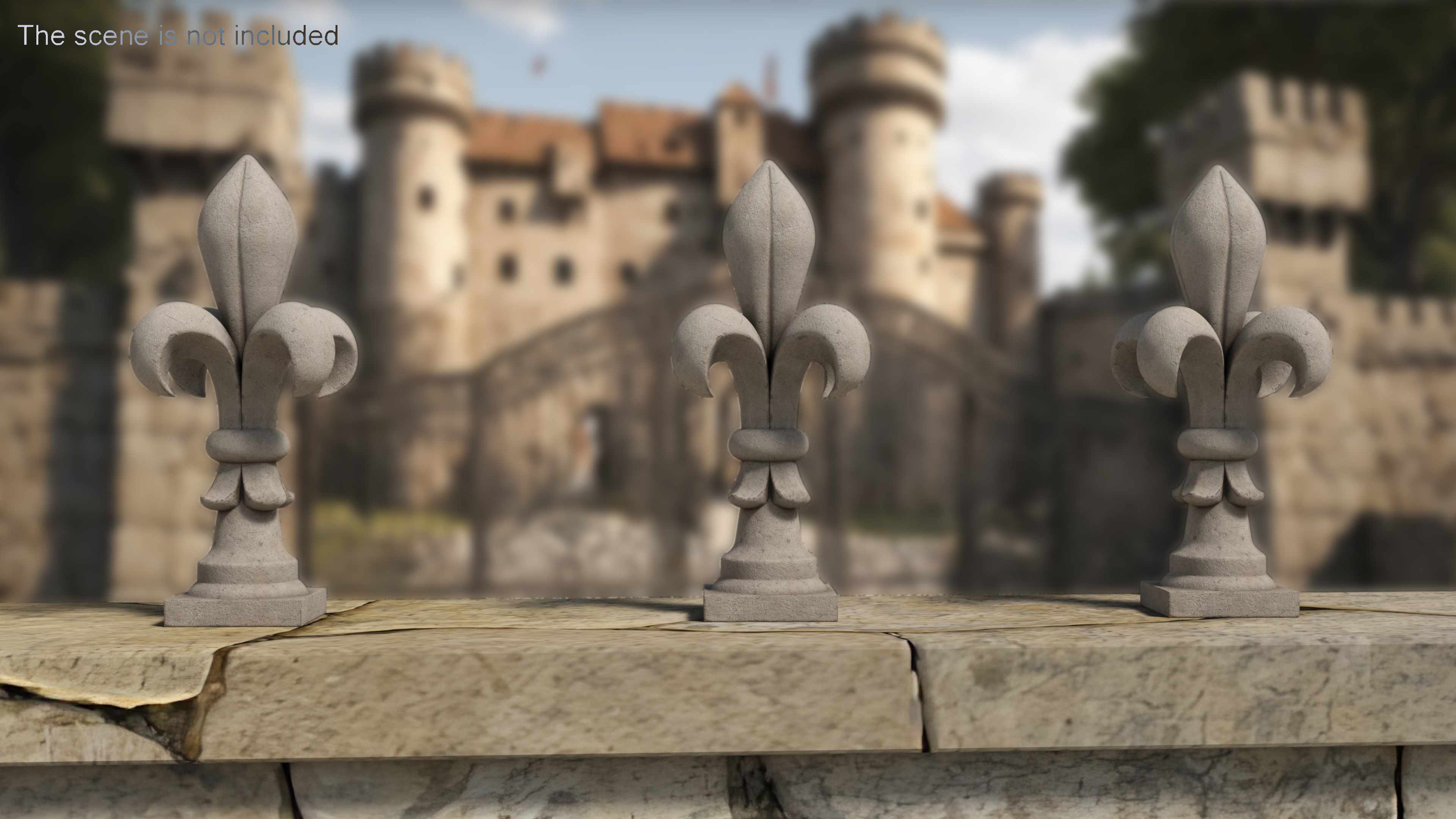 3D model Fleur De Lis Finial Stone
