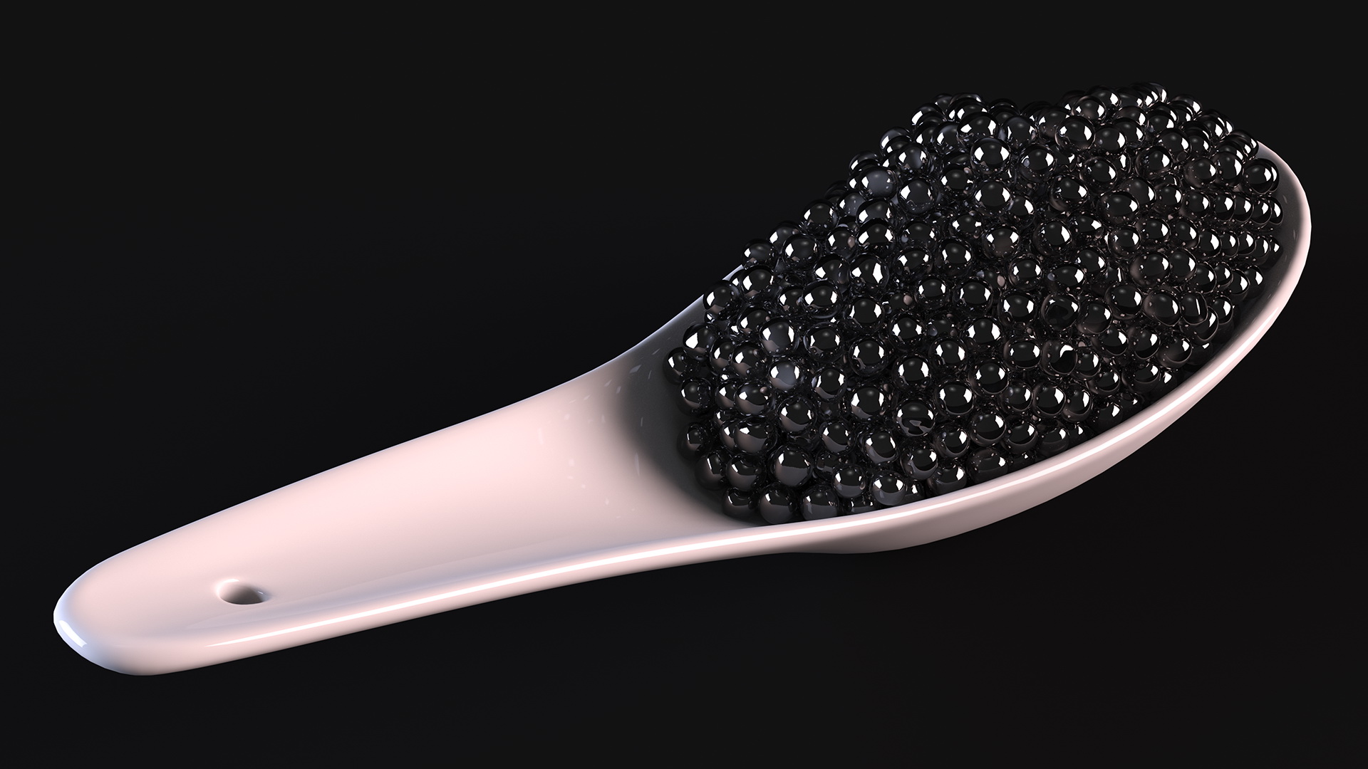 3D Black Caviar Spoon model