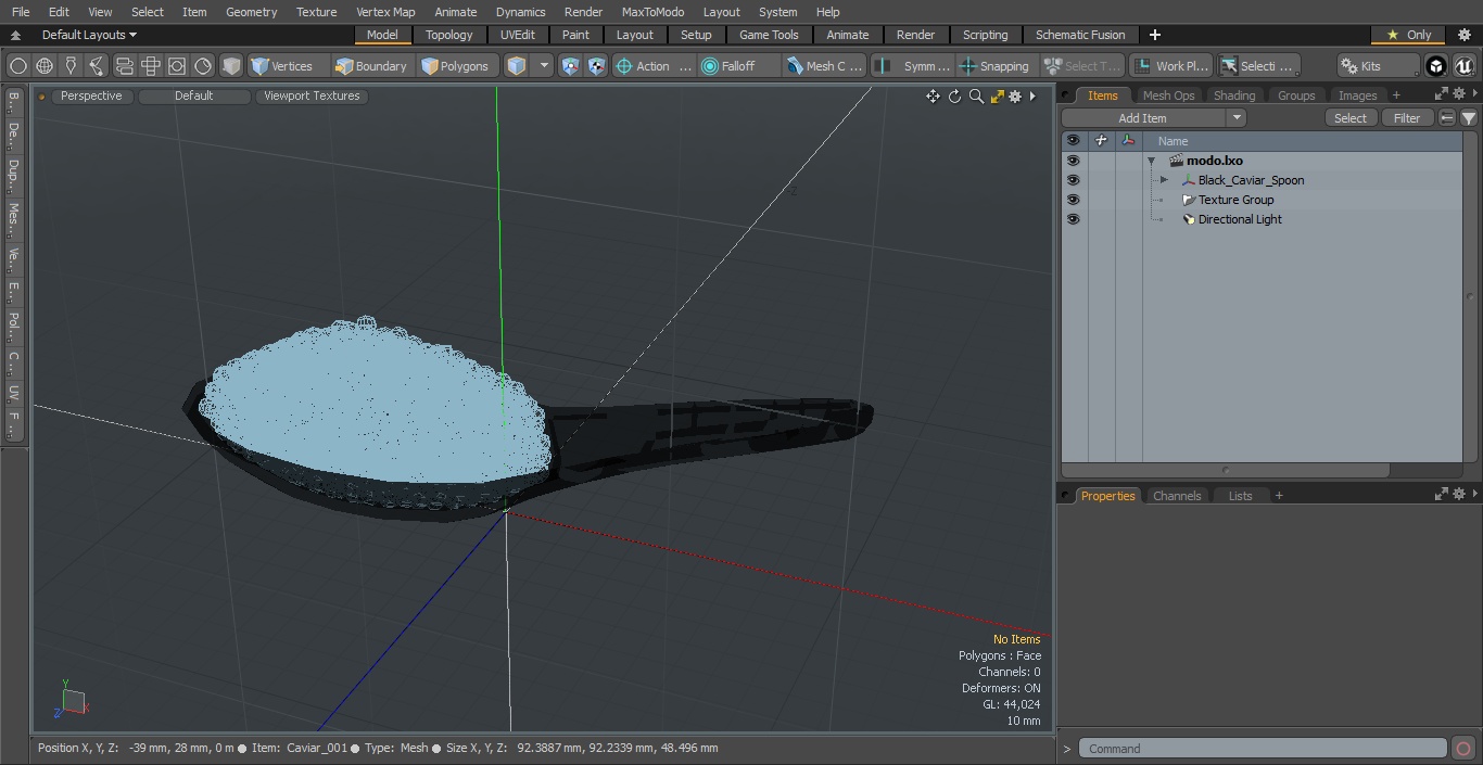 3D Black Caviar Spoon model