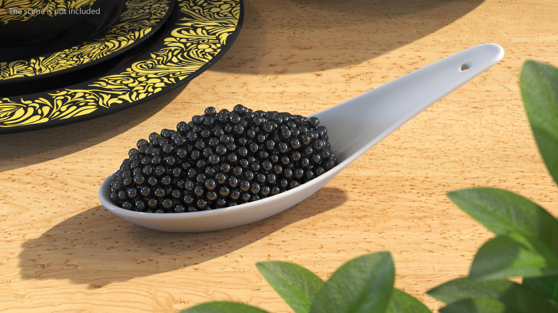 3D Black Caviar Spoon model