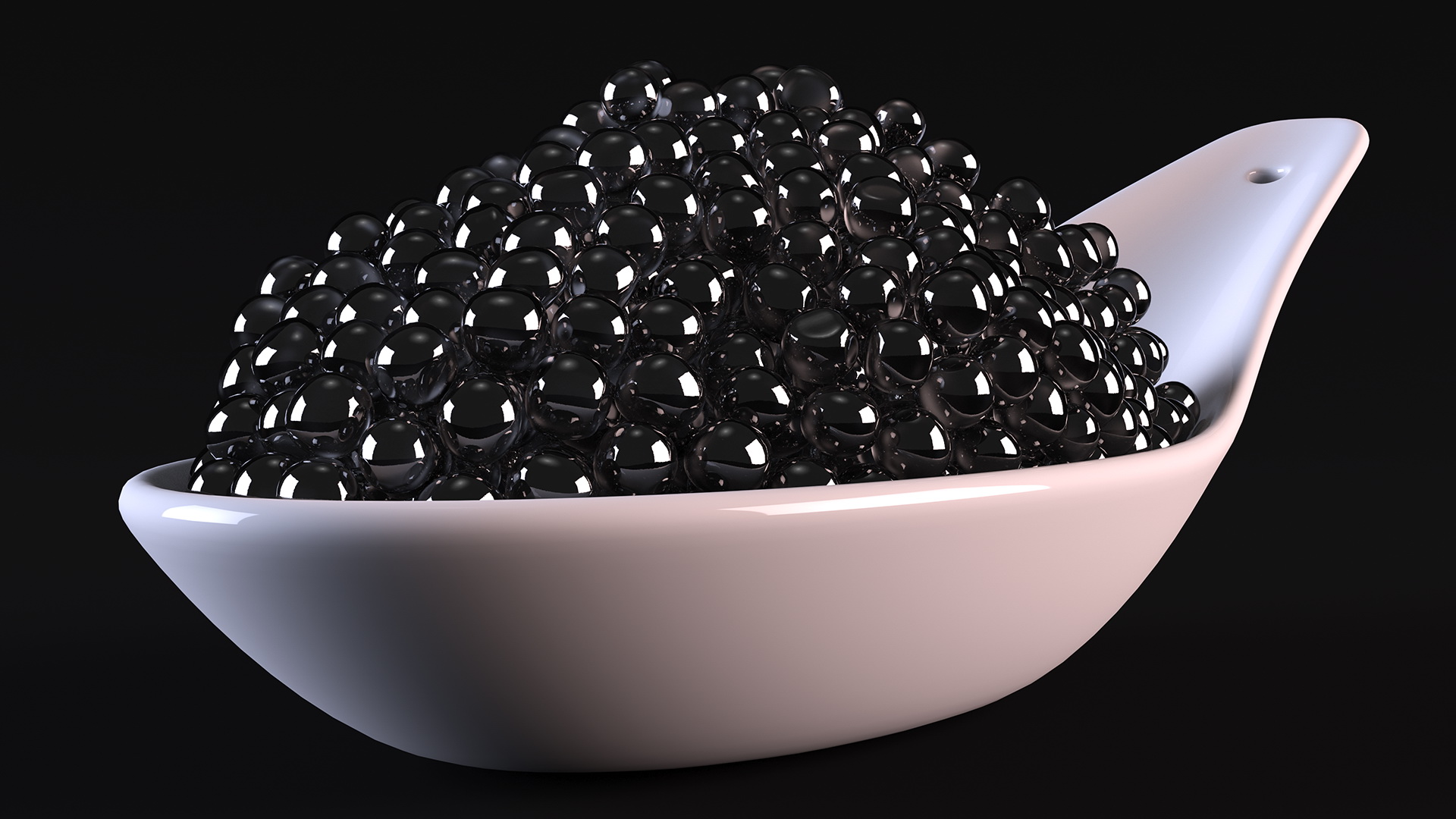 3D Black Caviar Spoon model