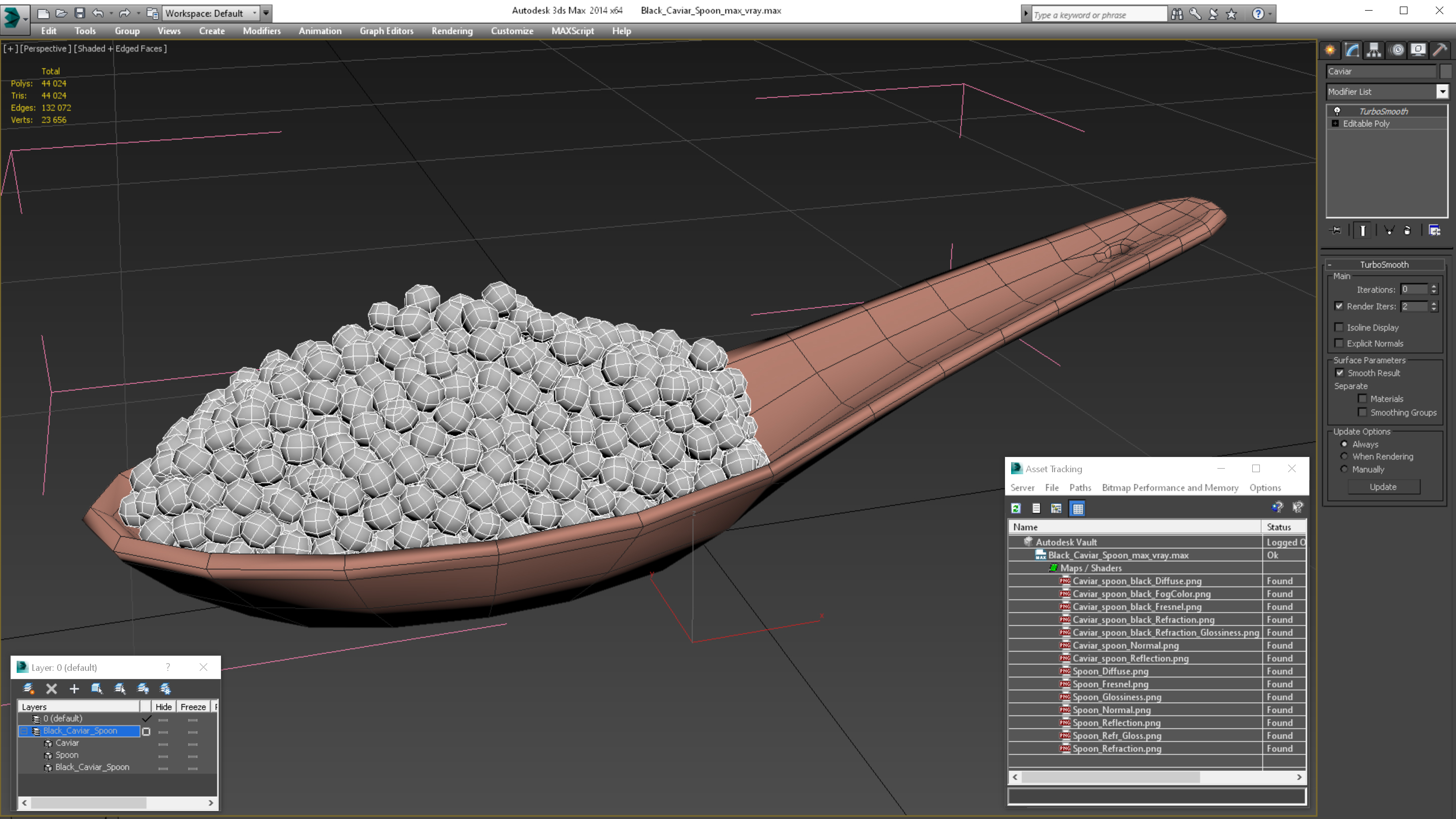 3D Black Caviar Spoon model