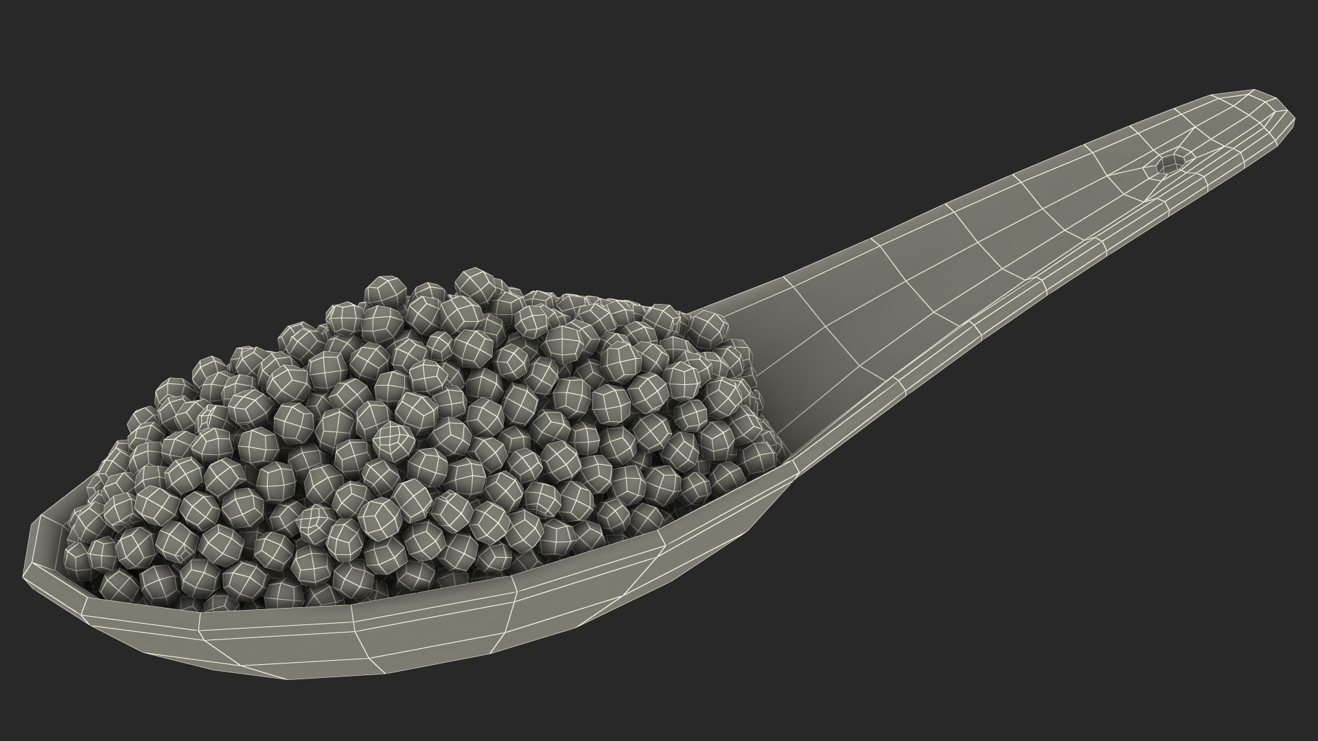 3D Black Caviar Spoon model