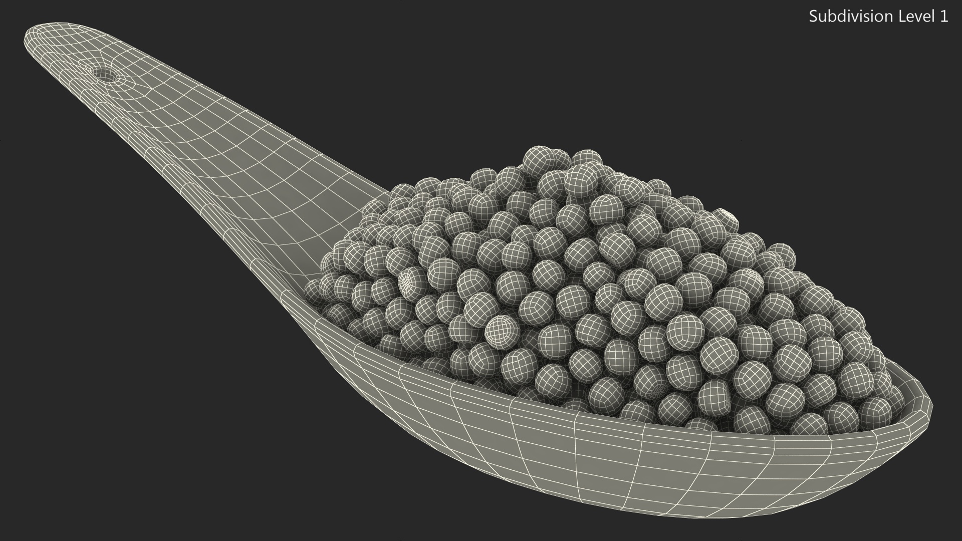 3D Black Caviar Spoon model