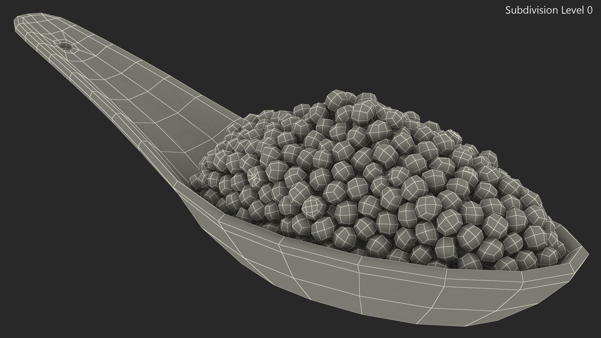 3D Black Caviar Spoon model