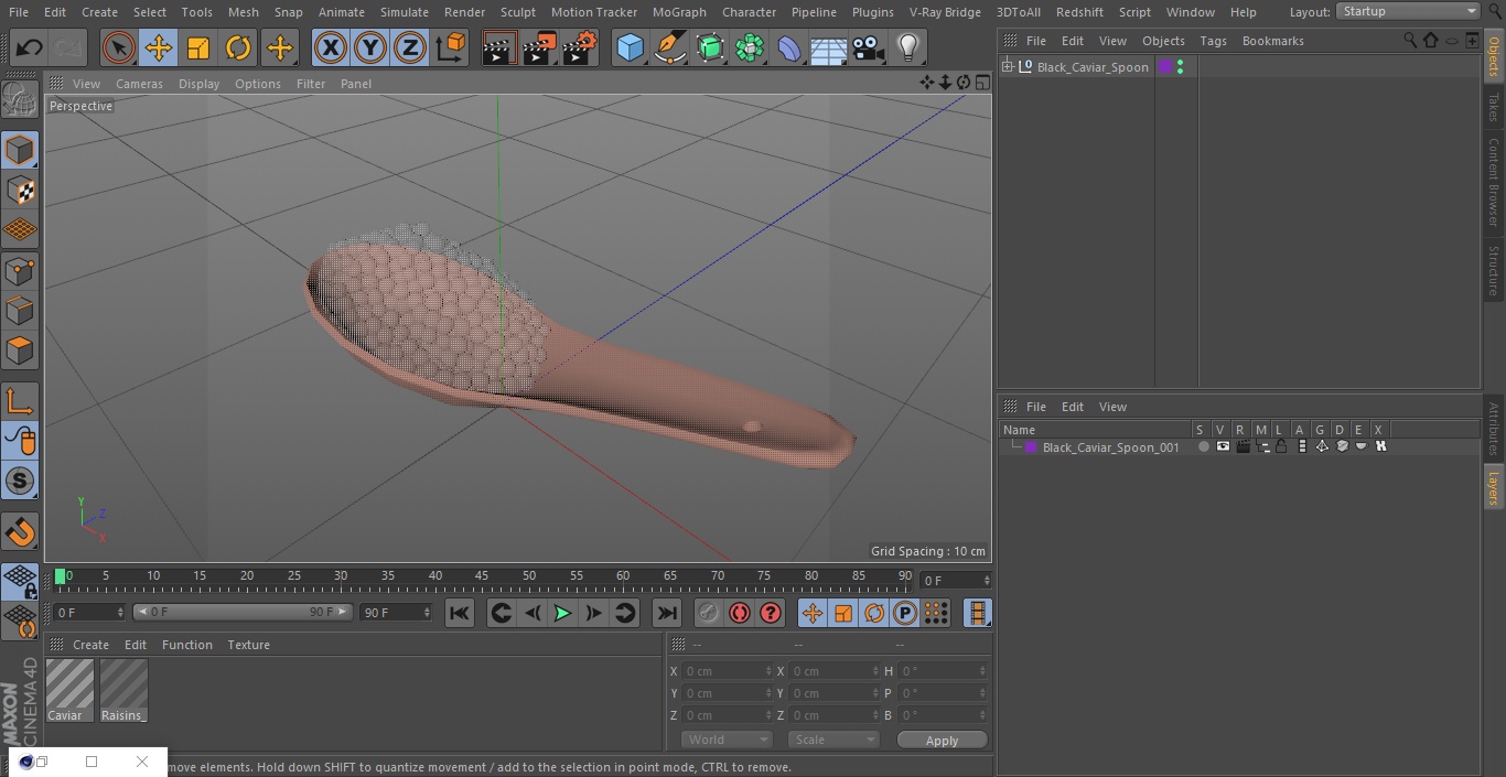3D Black Caviar Spoon model