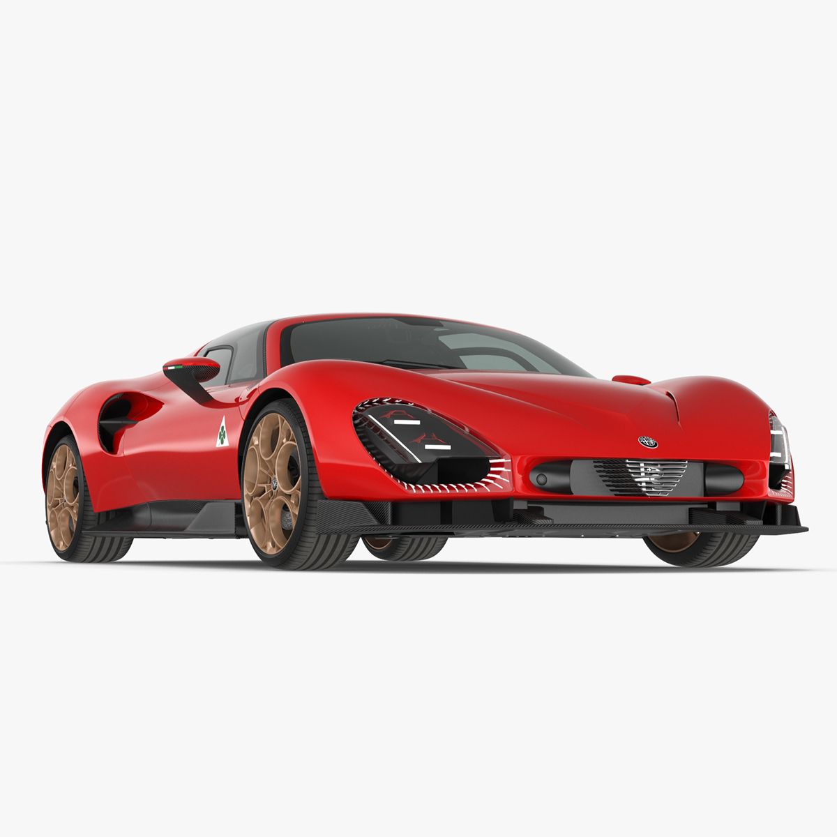 Alfa Romeo 33 Stradale Red Rigged for Maya 3D
