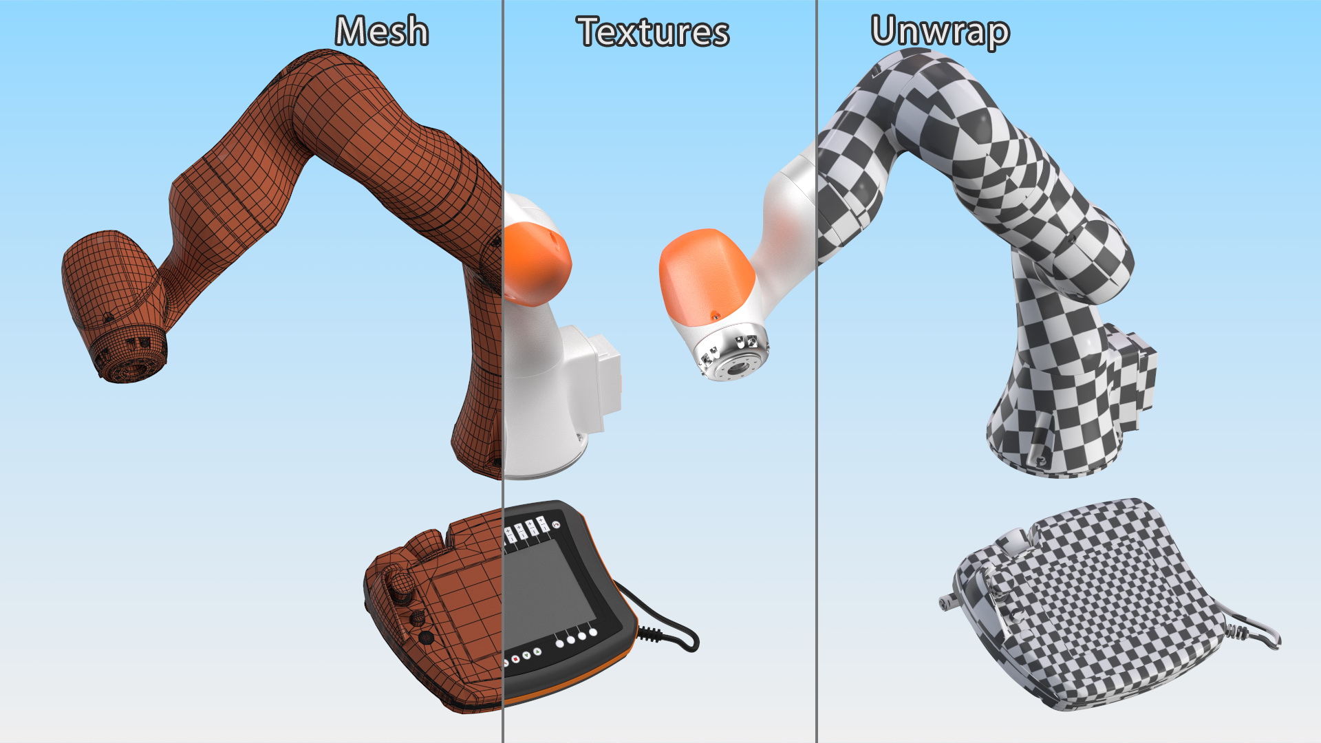 KUKA LBR IIWA High Performance Robotic Arm Rigged 3D model