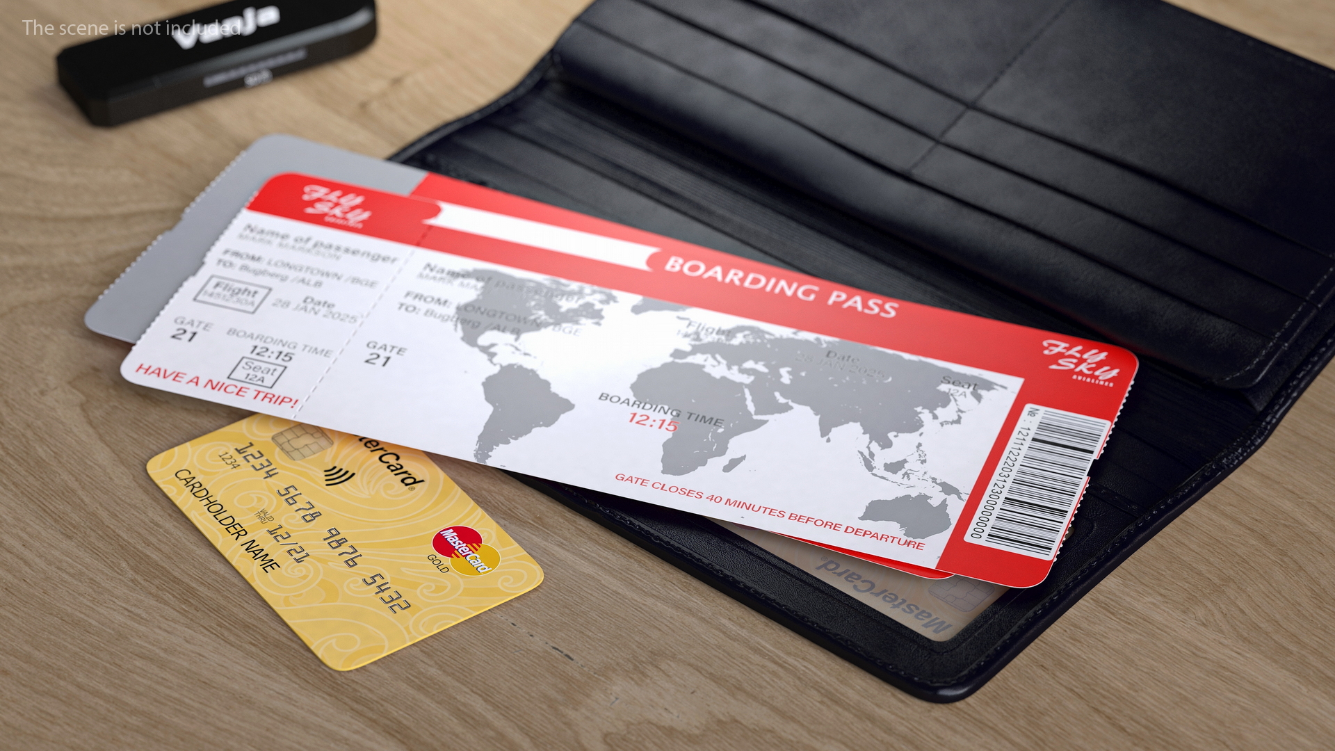 Red Boarding Pass 3D