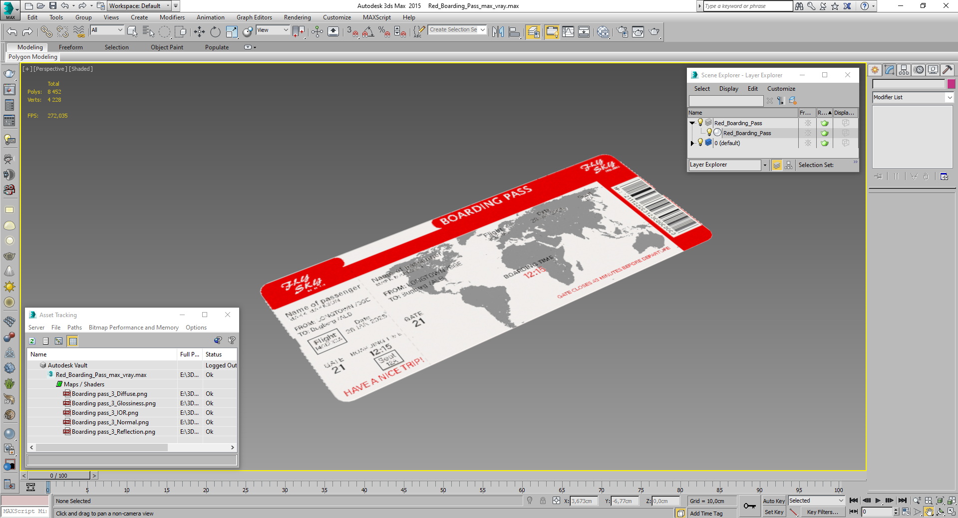 Red Boarding Pass 3D