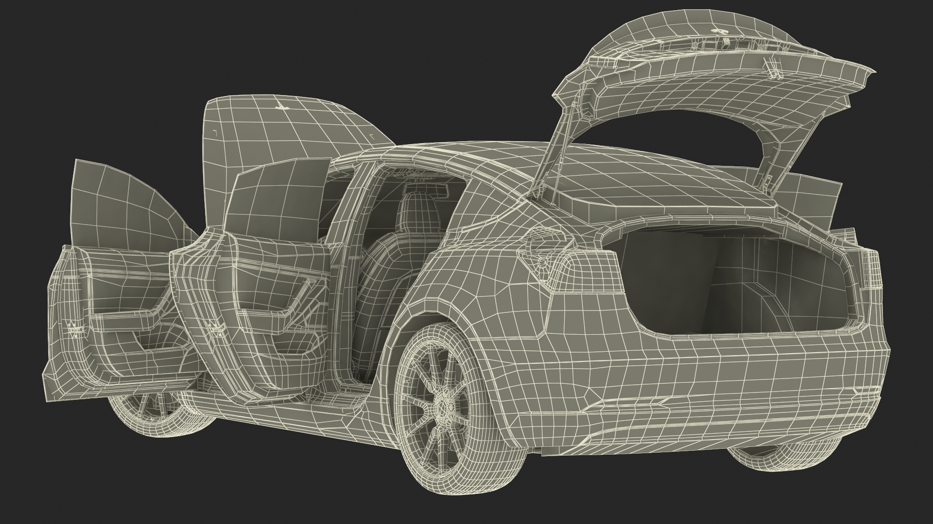 3D Tesla Model 3 Carbon Fiber Sport Package Rigged for Cinema 4D