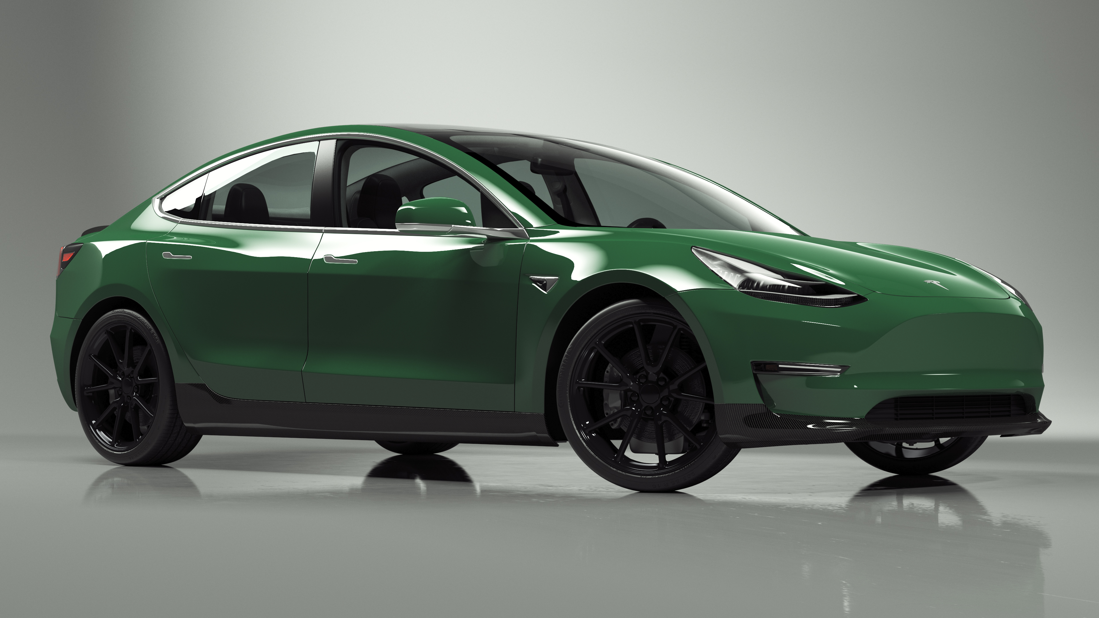 3D Tesla Model 3 Carbon Fiber Sport Package Rigged for Cinema 4D