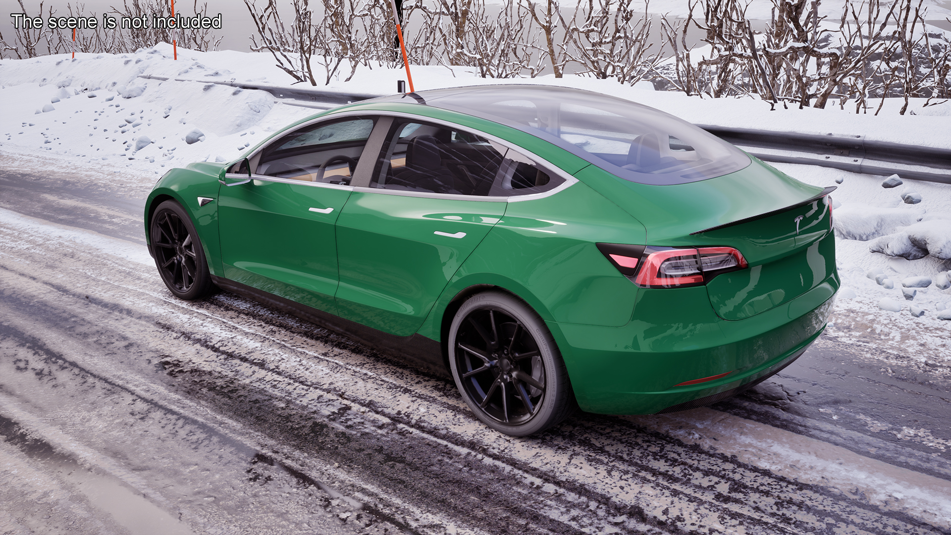 3D Tesla Model 3 Carbon Fiber Sport Package Rigged for Cinema 4D