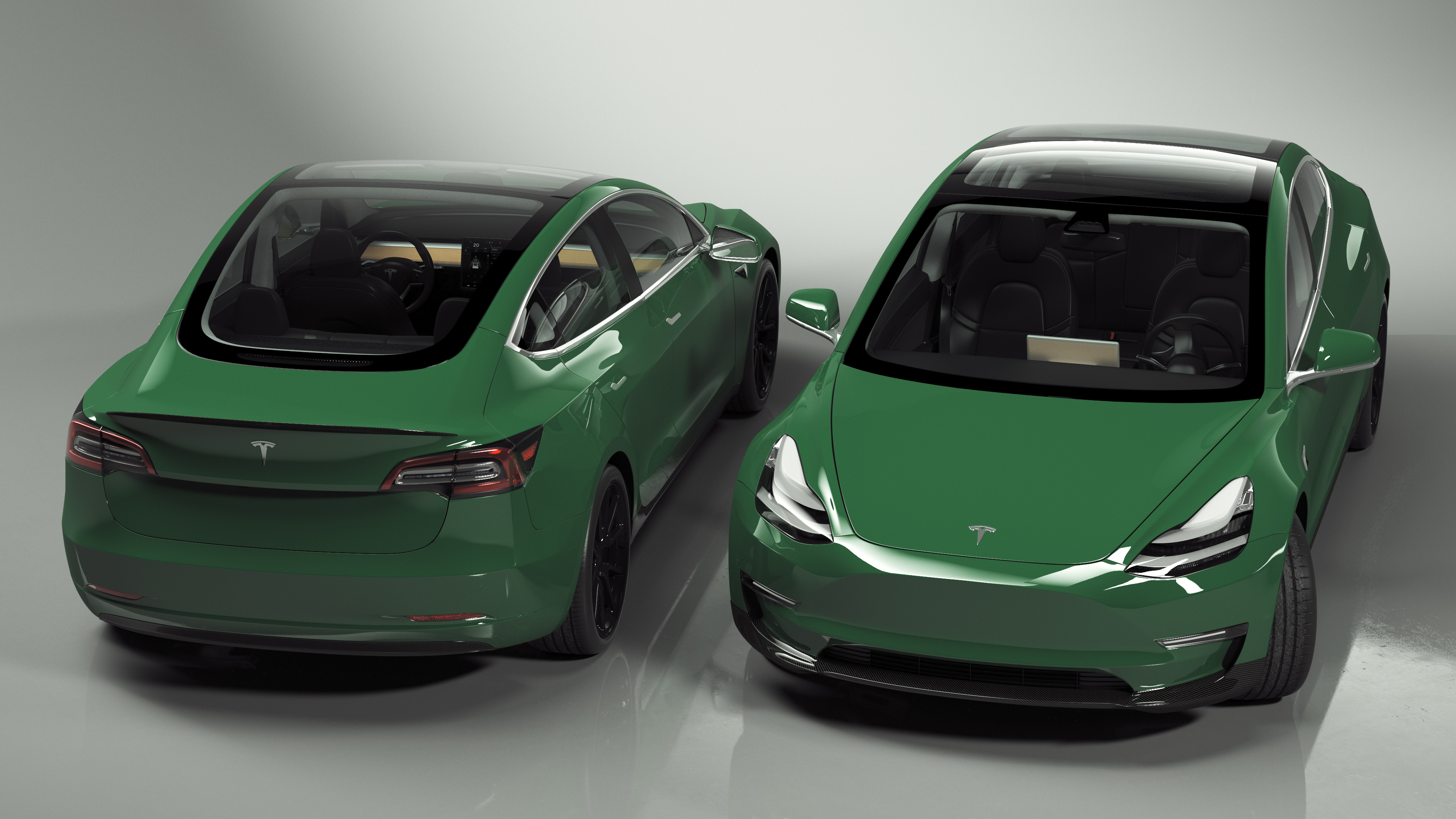 3D Tesla Model 3 Carbon Fiber Sport Package Rigged for Cinema 4D