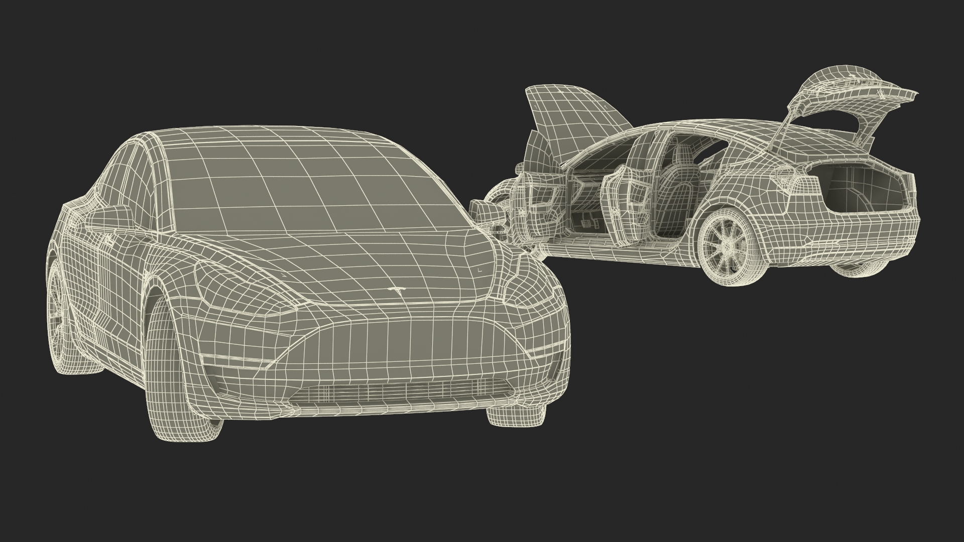 3D Tesla Model 3 Carbon Fiber Sport Package Rigged for Cinema 4D