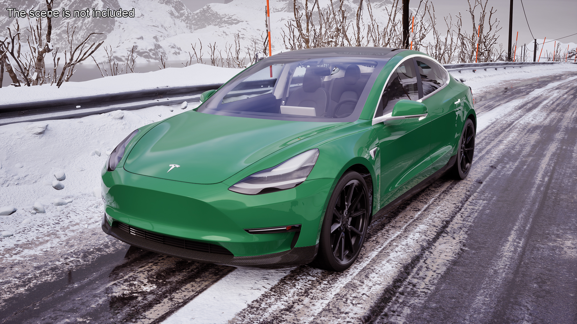 3D Tesla Model 3 Carbon Fiber Sport Package Rigged for Cinema 4D