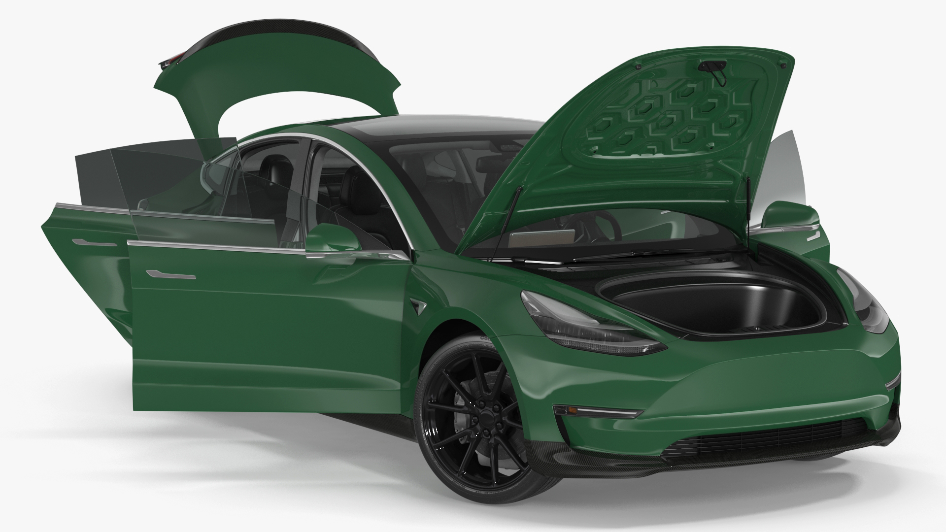 3D Tesla Model 3 Carbon Fiber Sport Package Rigged for Cinema 4D