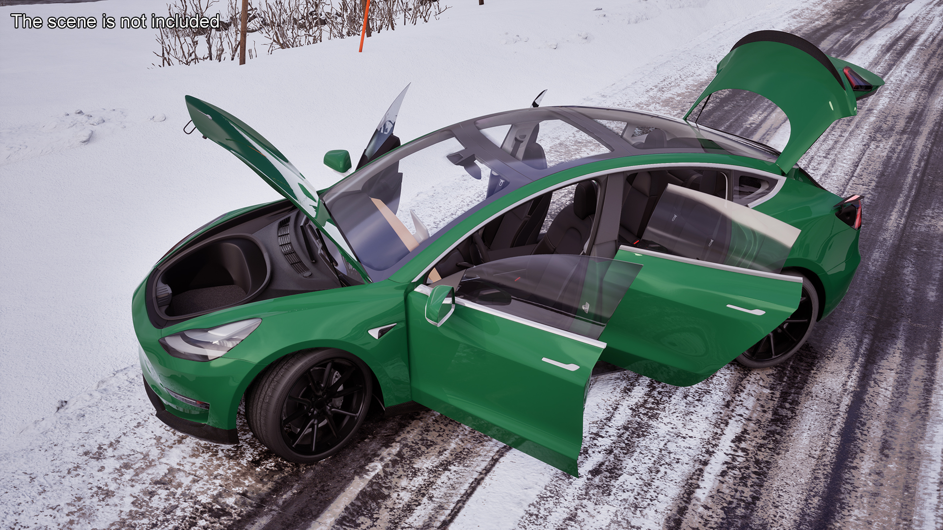 3D Tesla Model 3 Carbon Fiber Sport Package Rigged for Cinema 4D