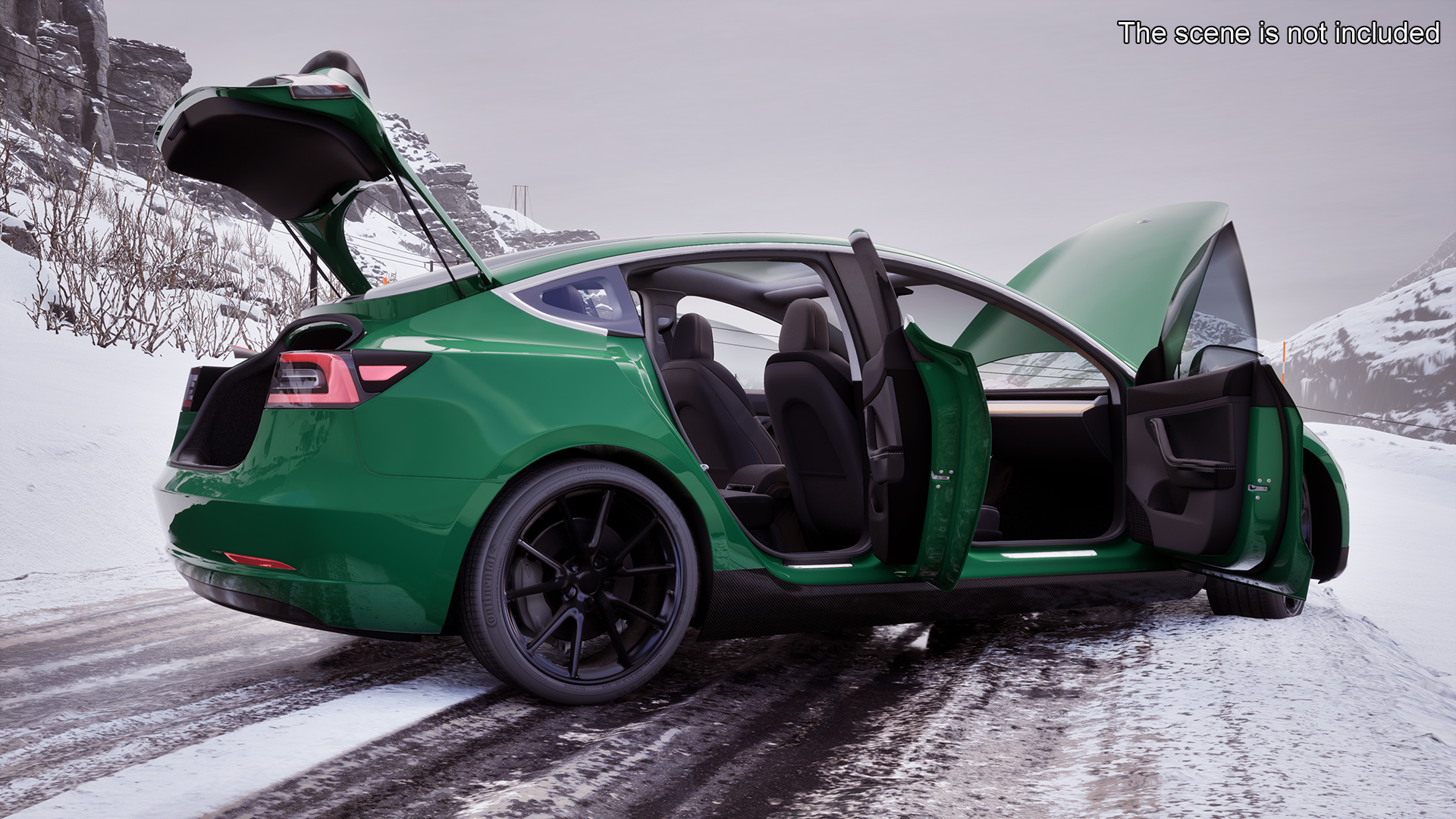3D Tesla Model 3 Carbon Fiber Sport Package Rigged for Cinema 4D
