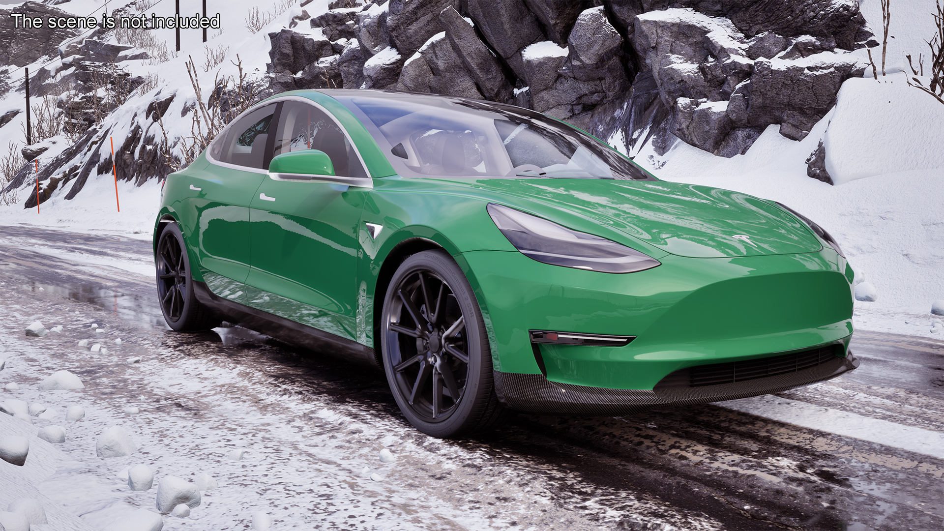 3D Tesla Model 3 Carbon Fiber Sport Package Rigged for Cinema 4D