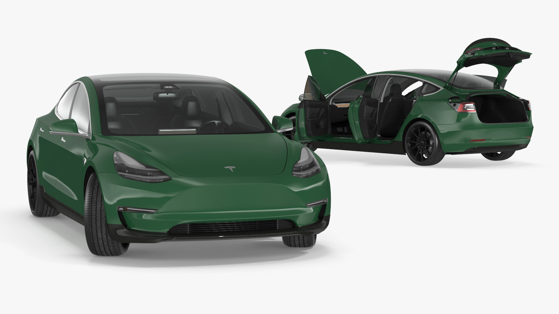3D Tesla Model 3 Carbon Fiber Sport Package Rigged for Cinema 4D