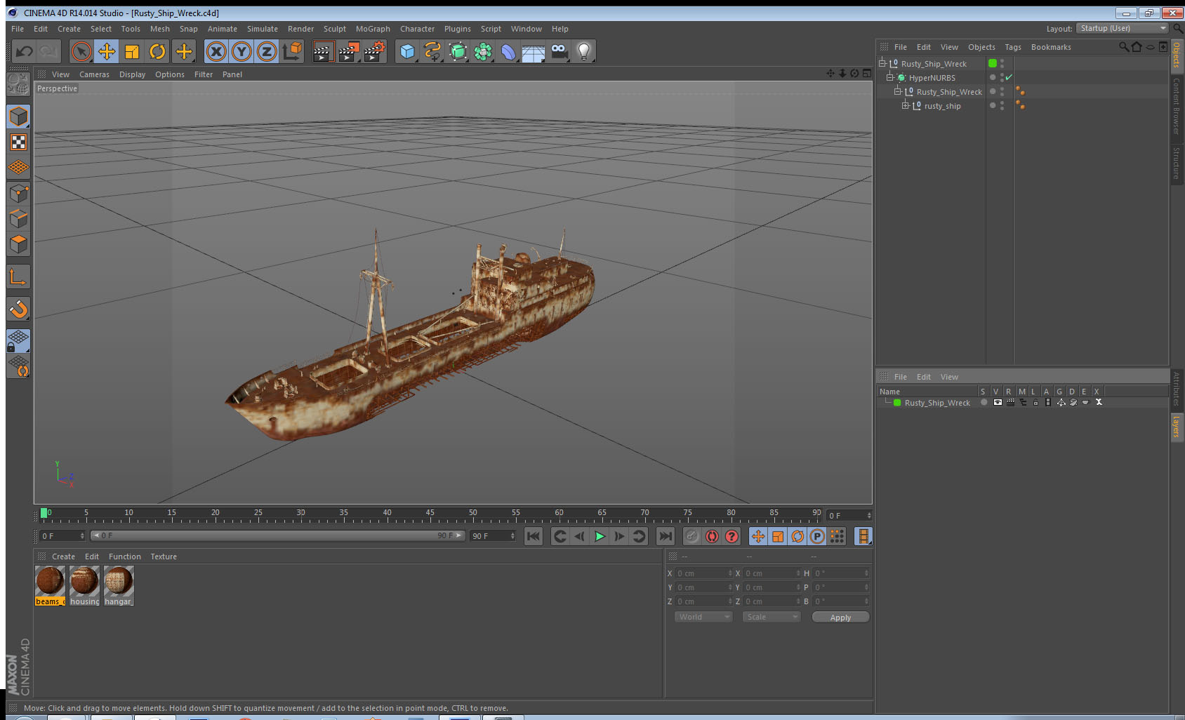 3D Rusty Ship Wreck
