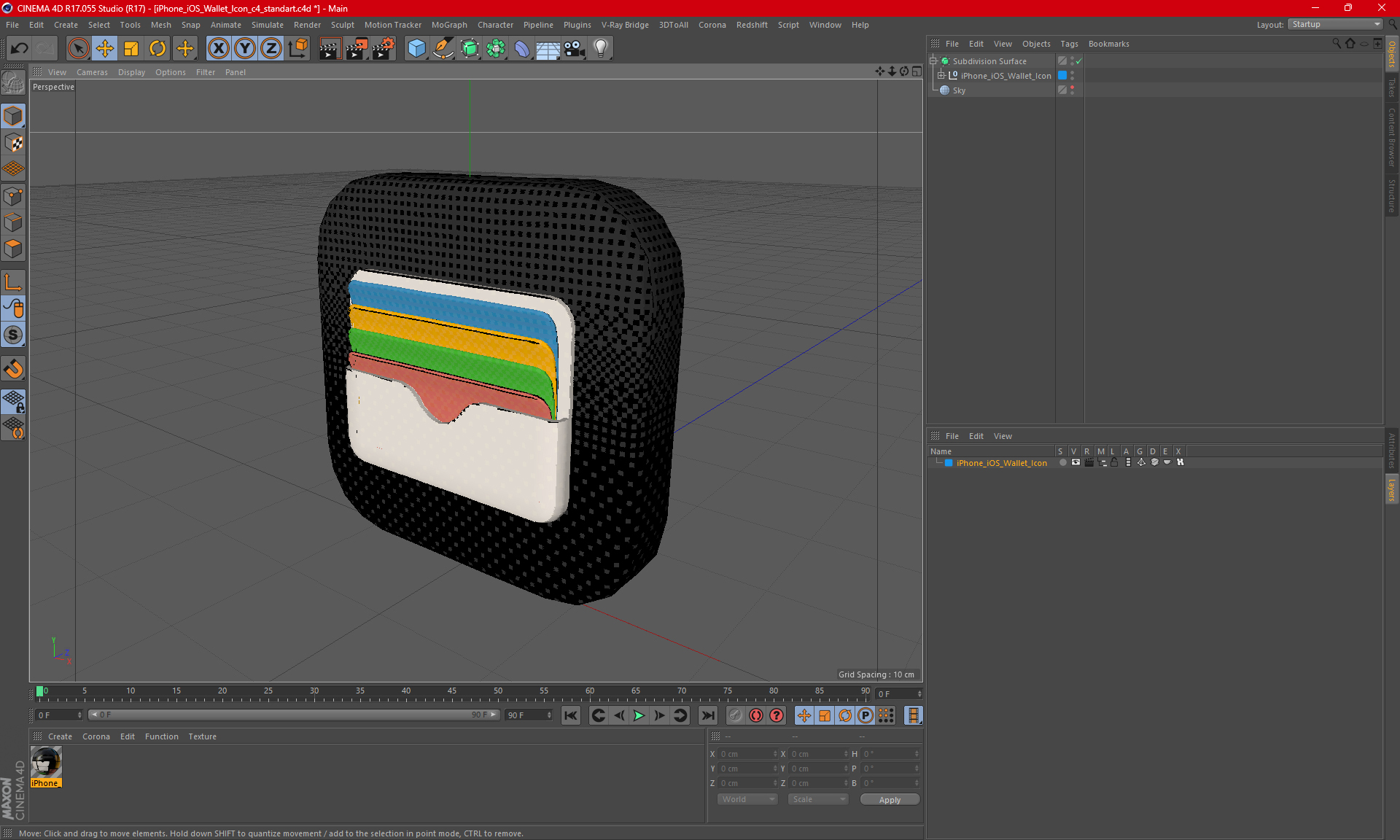 iPhone iOS Wallet Icon 3D
