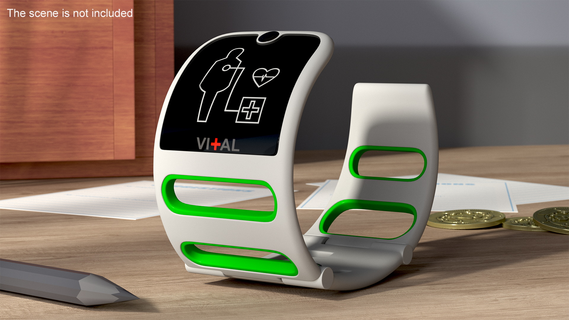3D Medical Bracelet Vital Green model