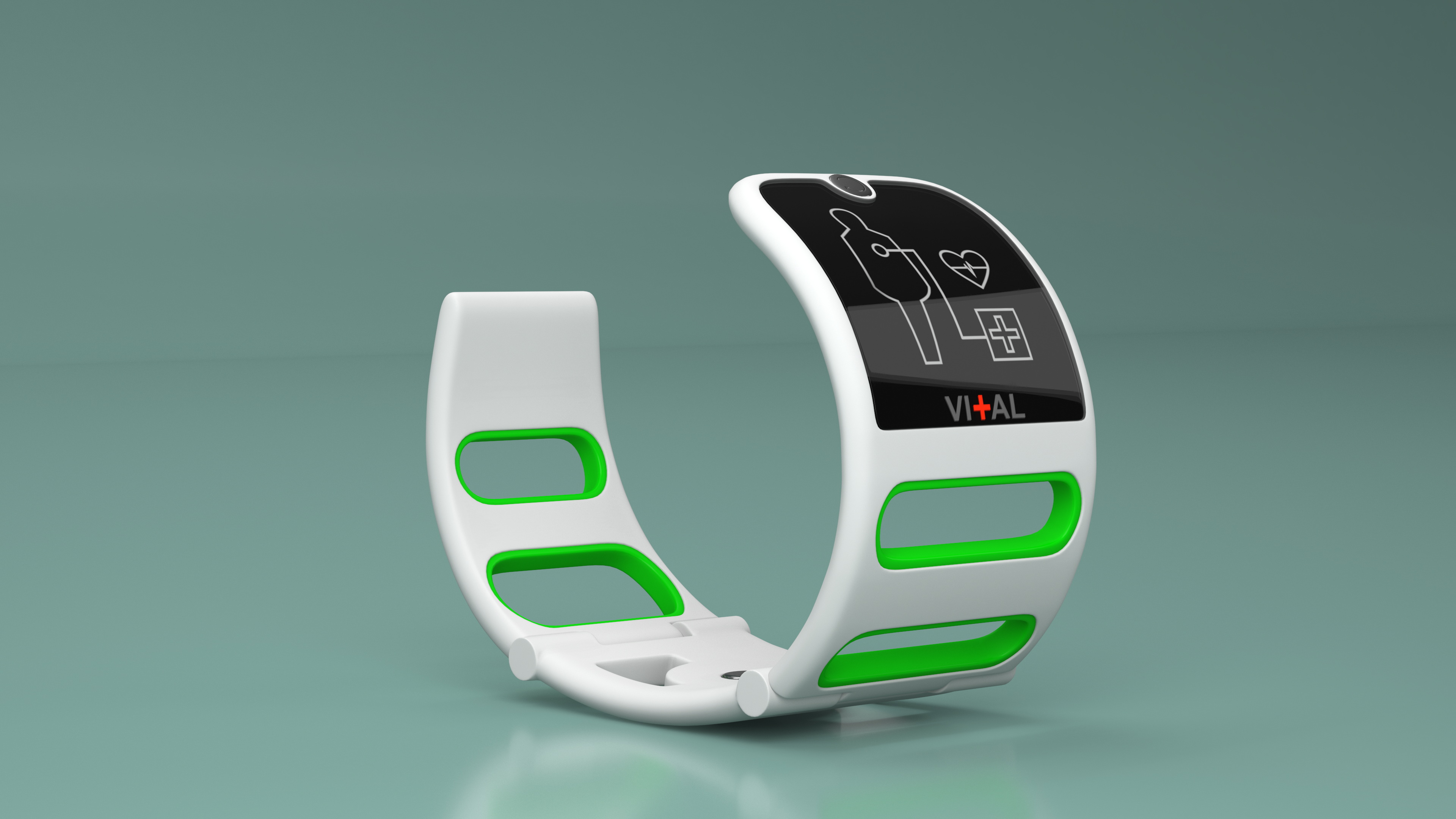 3D Medical Bracelet Vital Green model
