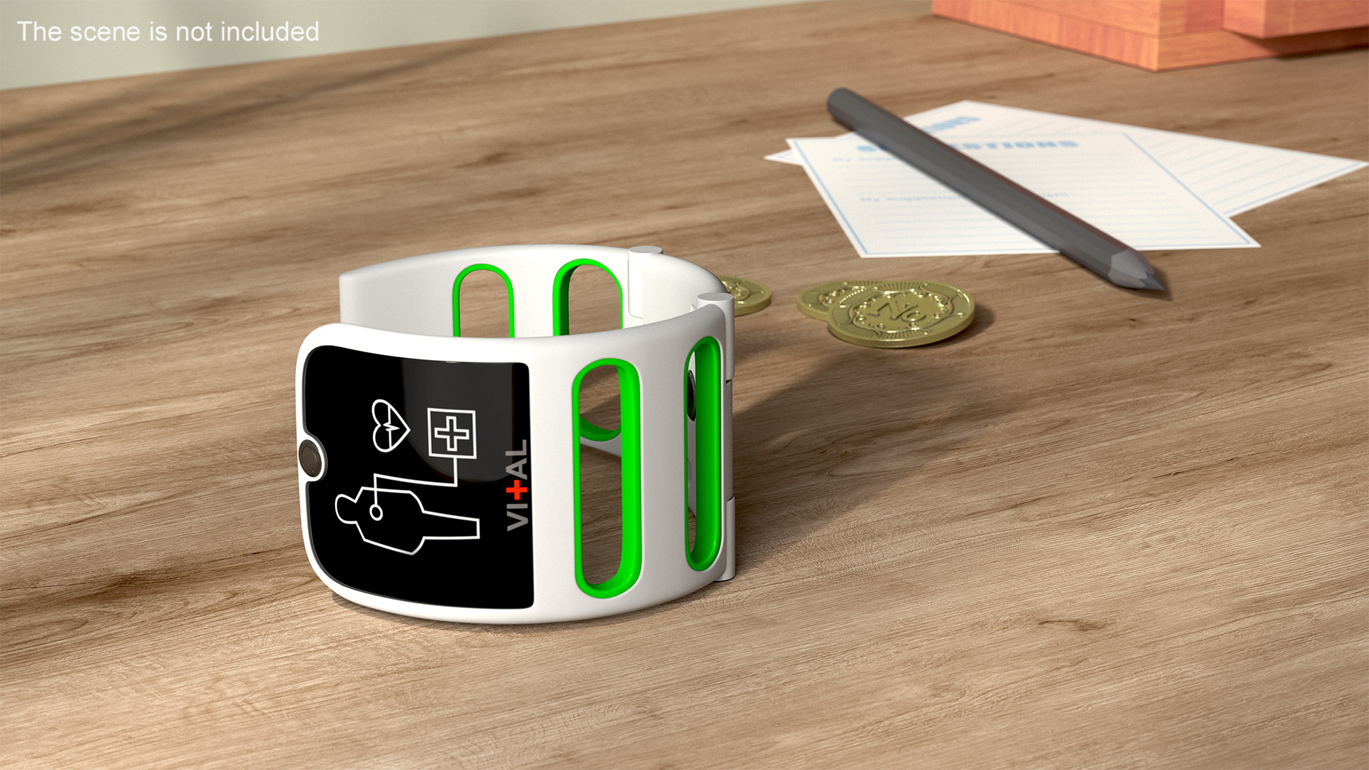 3D Medical Bracelet Vital Green model