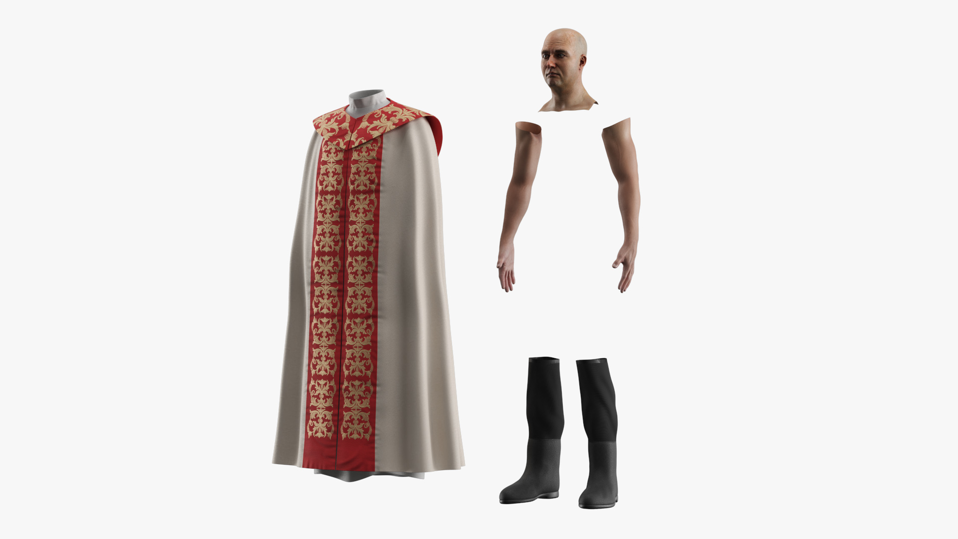 Ceremonial Priest Robe on Man, view 7