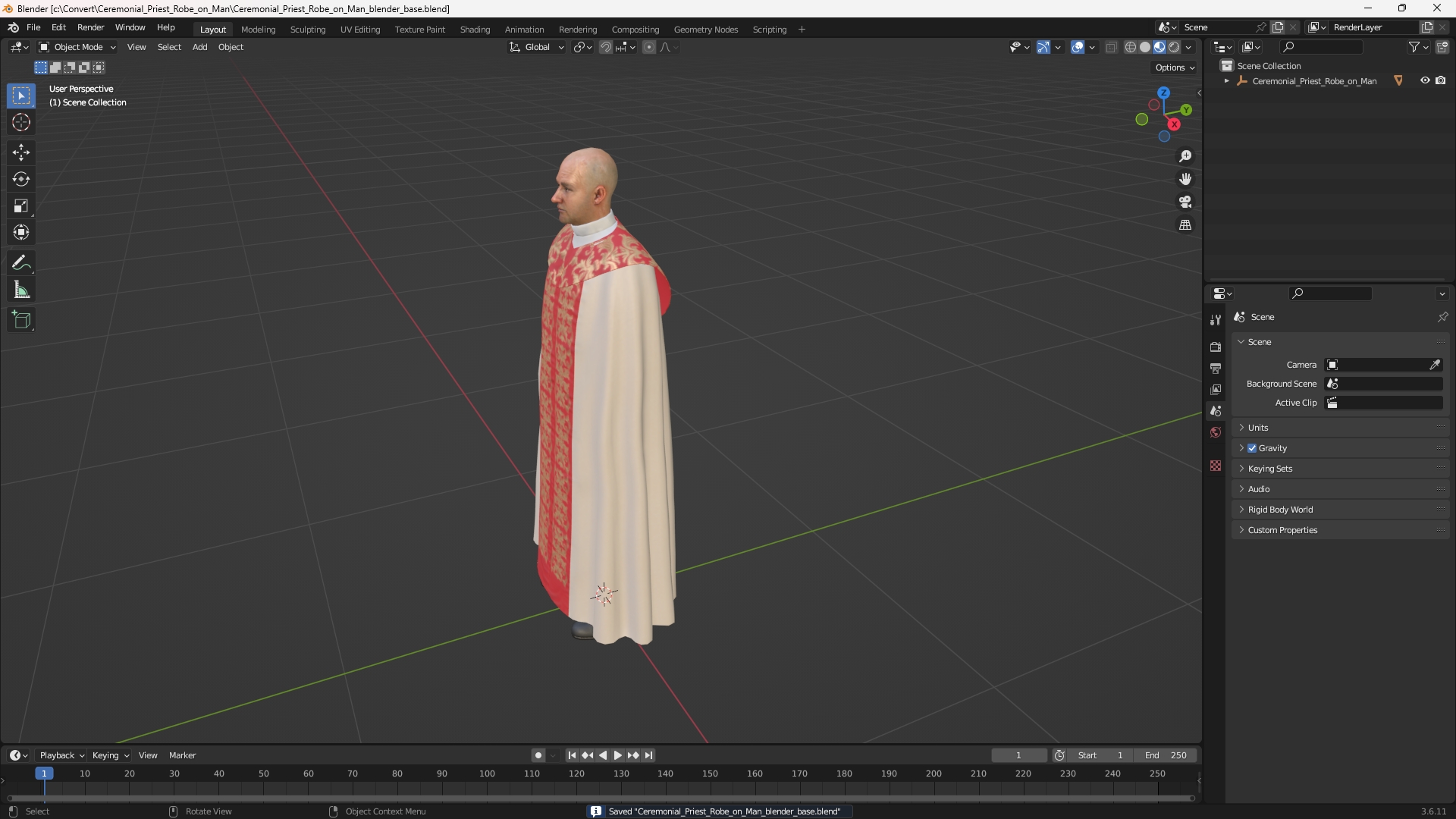 Ceremonial Priest Robe on Man, view 9