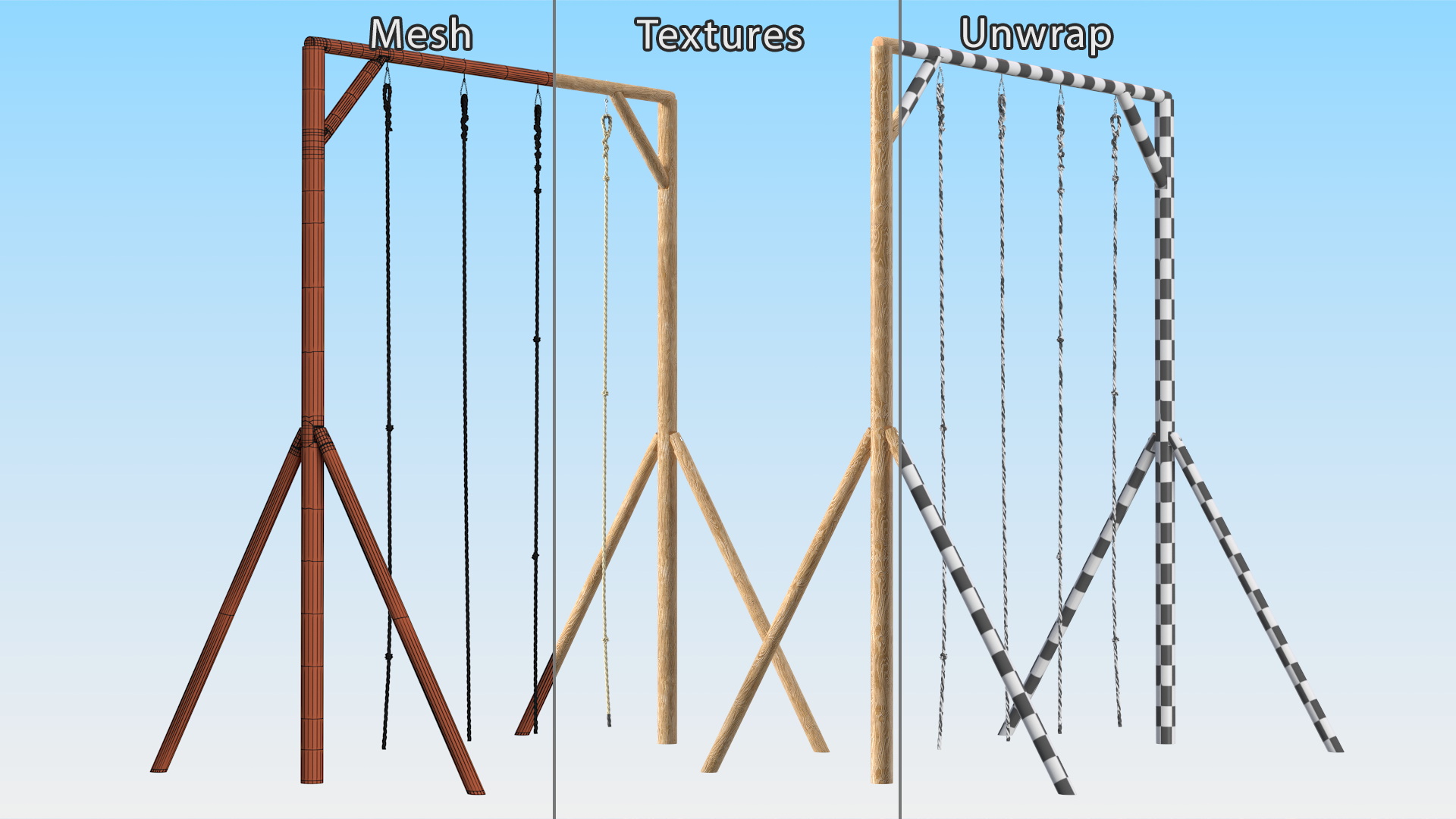 3D Training Crossbar with Ropes model
