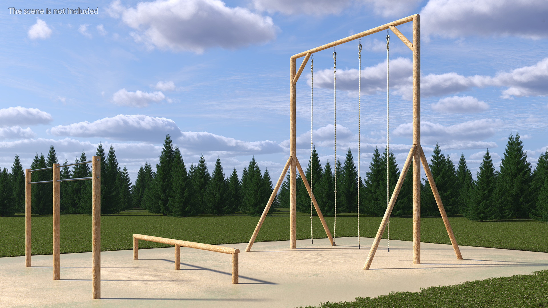 3D Training Crossbar with Ropes model