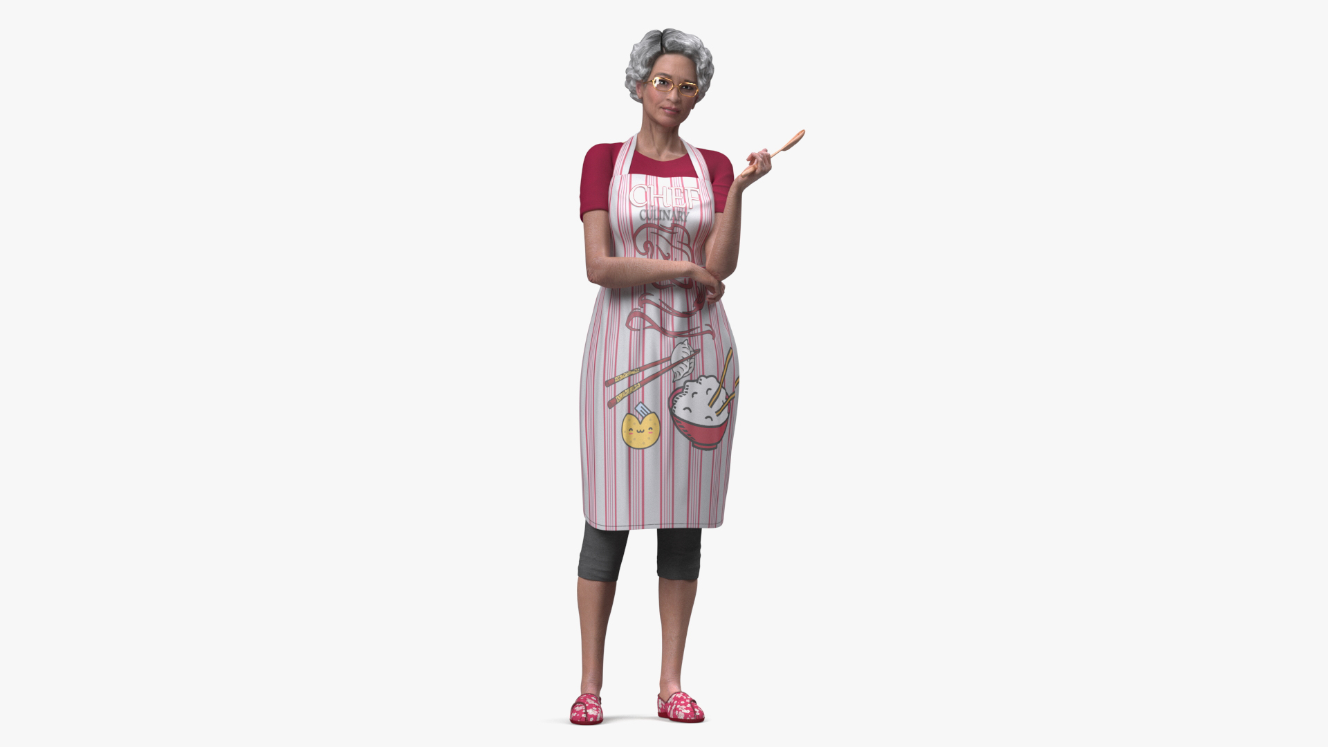 Korean Woman Kitchen Style Rigged for Cinema 4D 3D