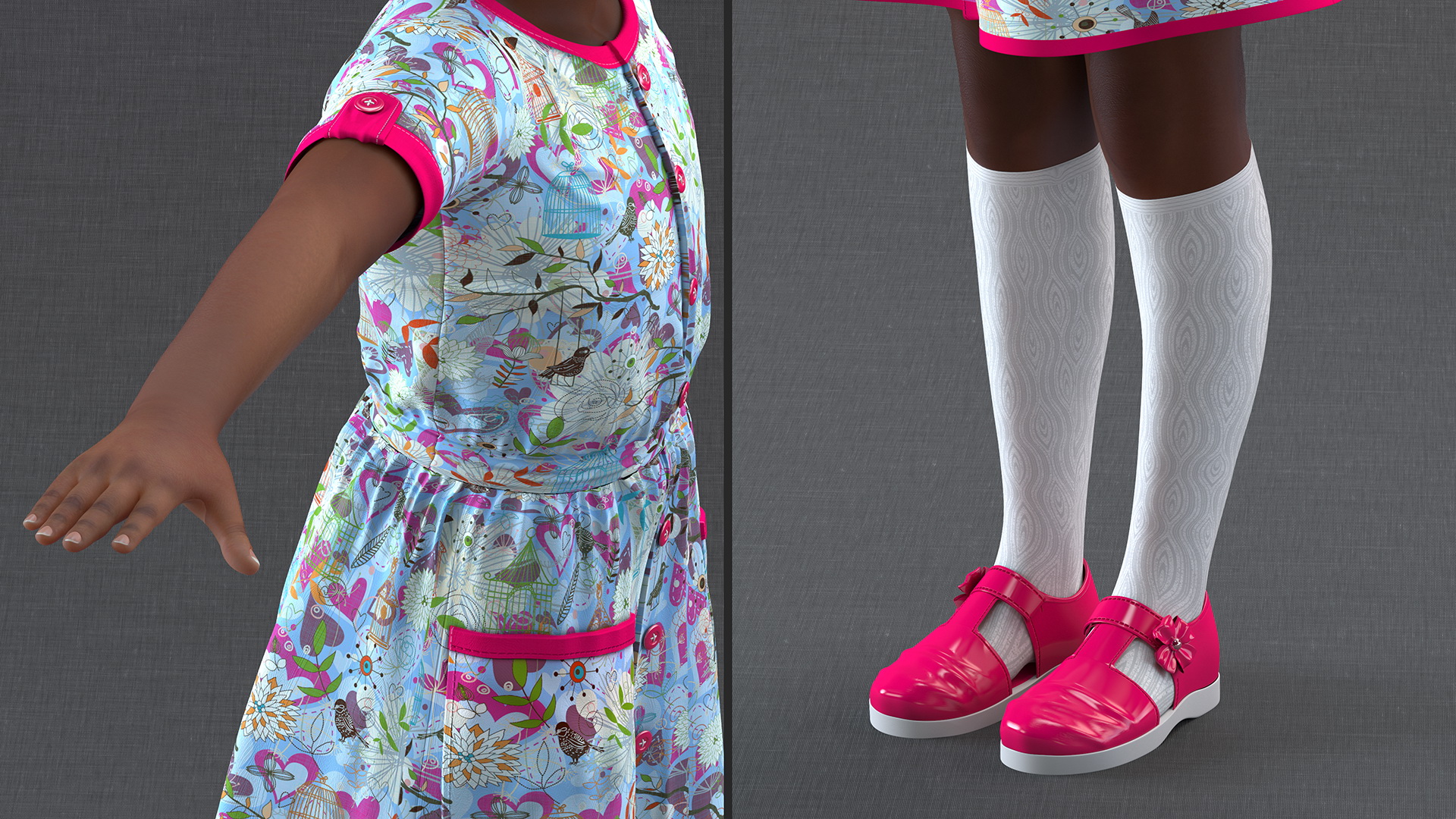 Everyday Style Black Girl Child Rigged for Maya 3D