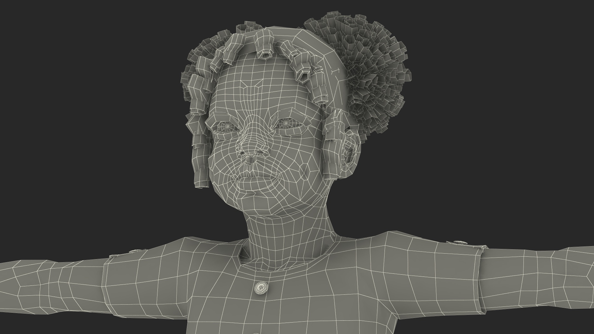 Everyday Style Black Girl Child Rigged for Maya 3D