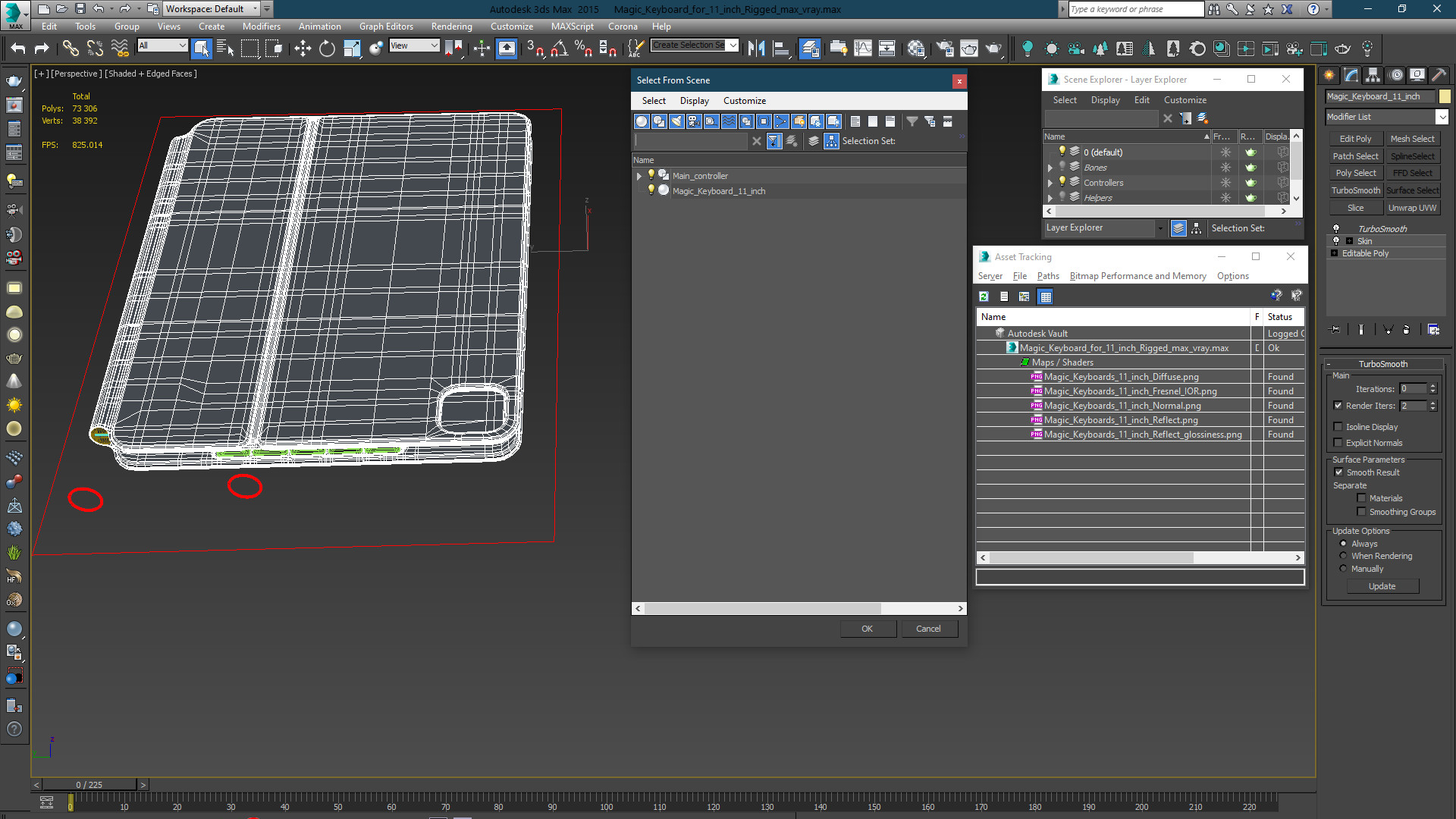 3D Magic Keyboard for 11 inch Rigged model