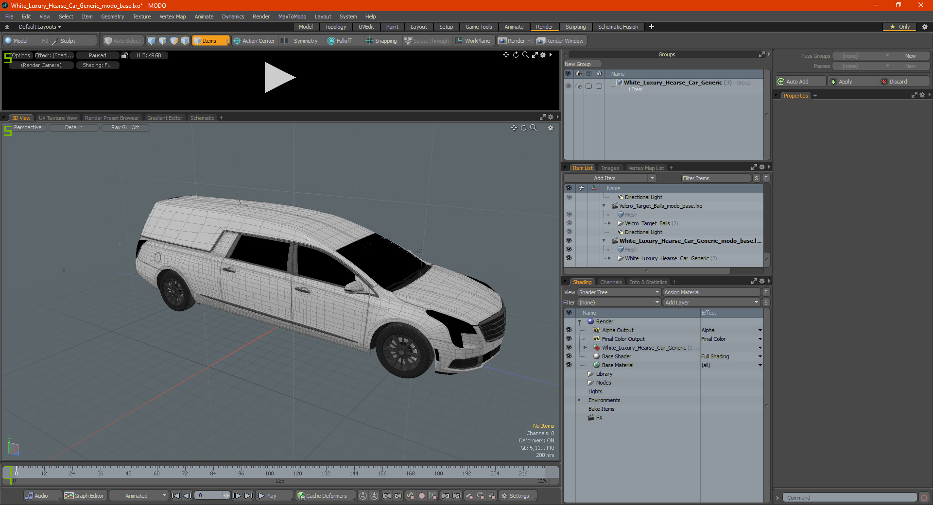 3D White Luxury Hearse Car Generic