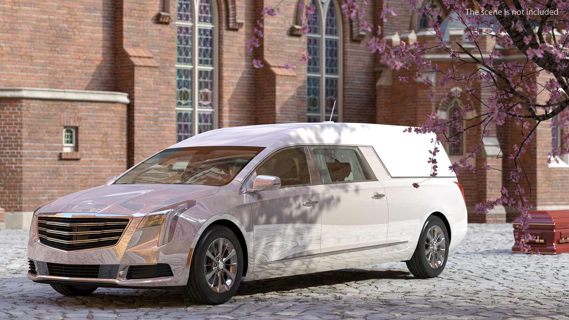 3D White Luxury Hearse Car Generic
