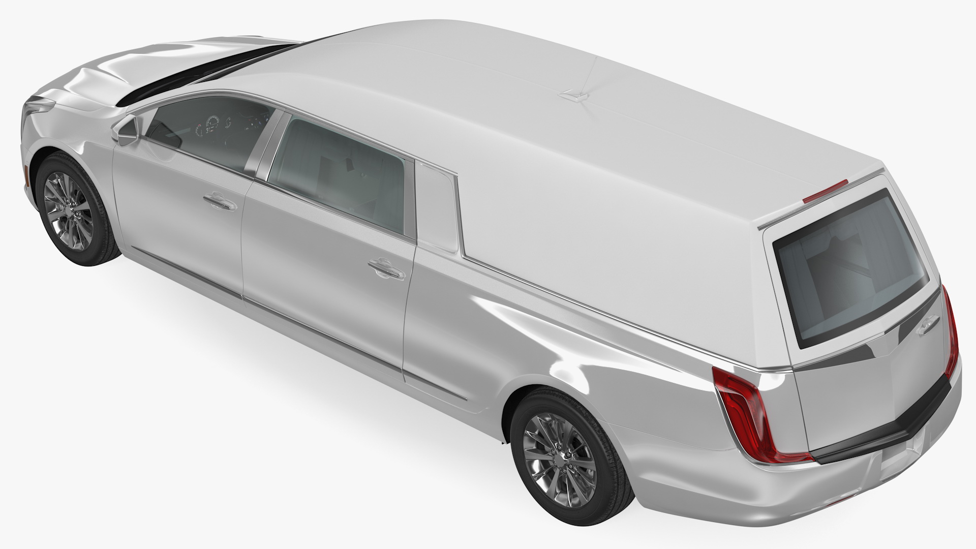 3D White Luxury Hearse Car Generic
